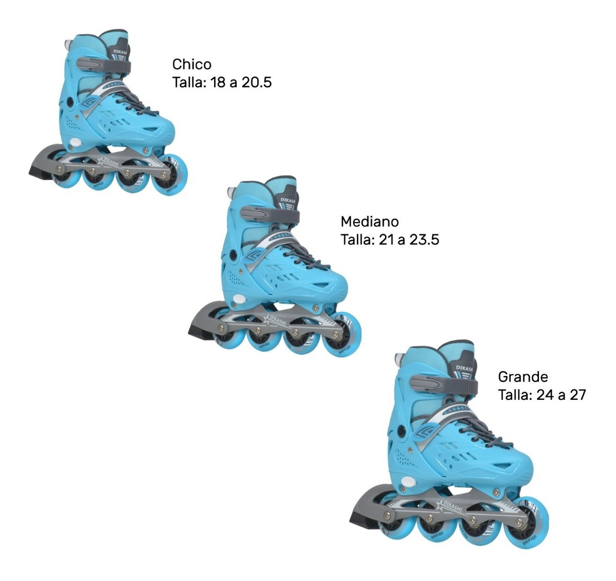 Patines En Linea Azul Niño Rueda Led + Protecciones 18-27 Cm
