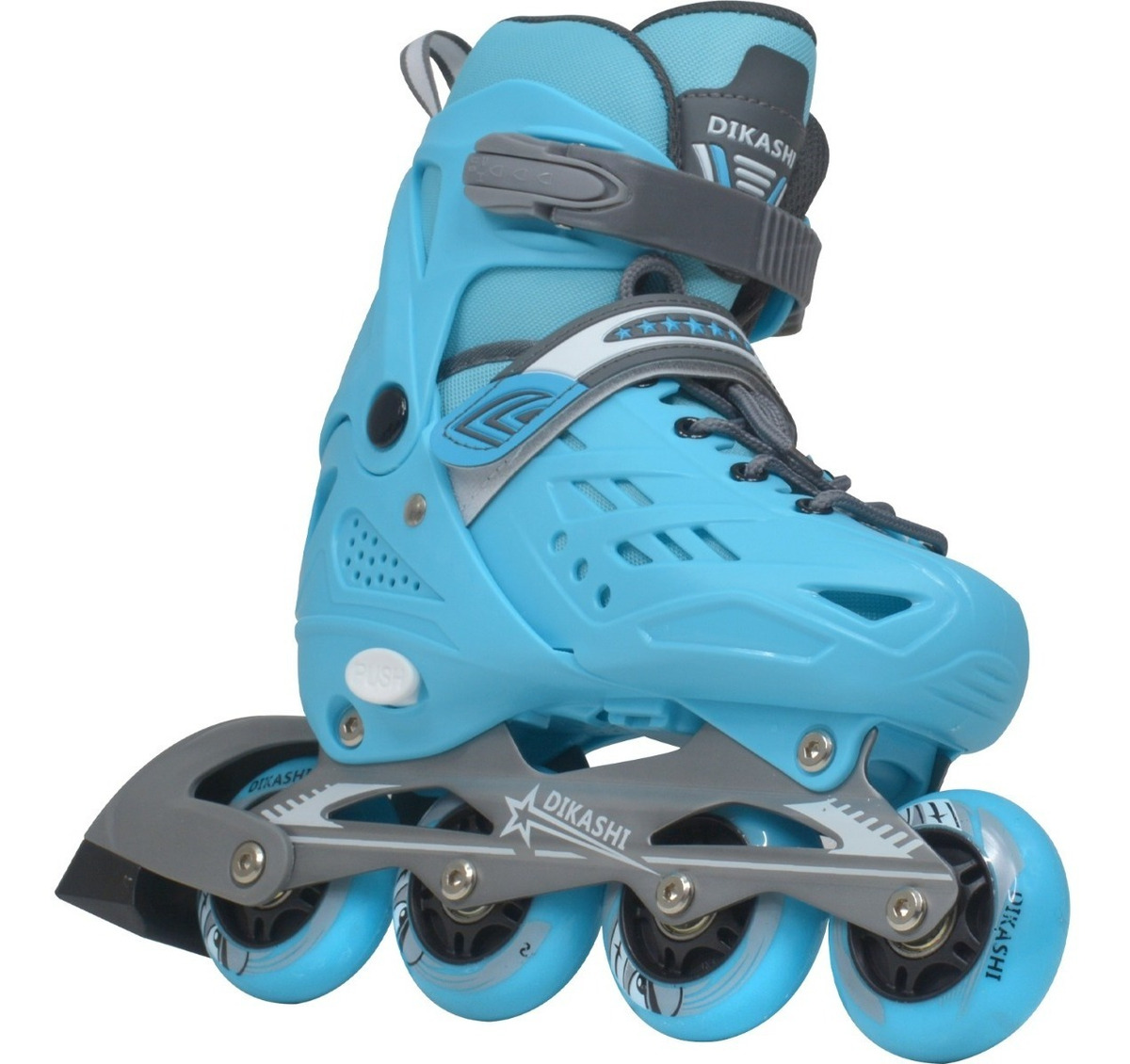 Patines En Linea Azul Niño Rueda Led + Protecciones 18-27 Cm