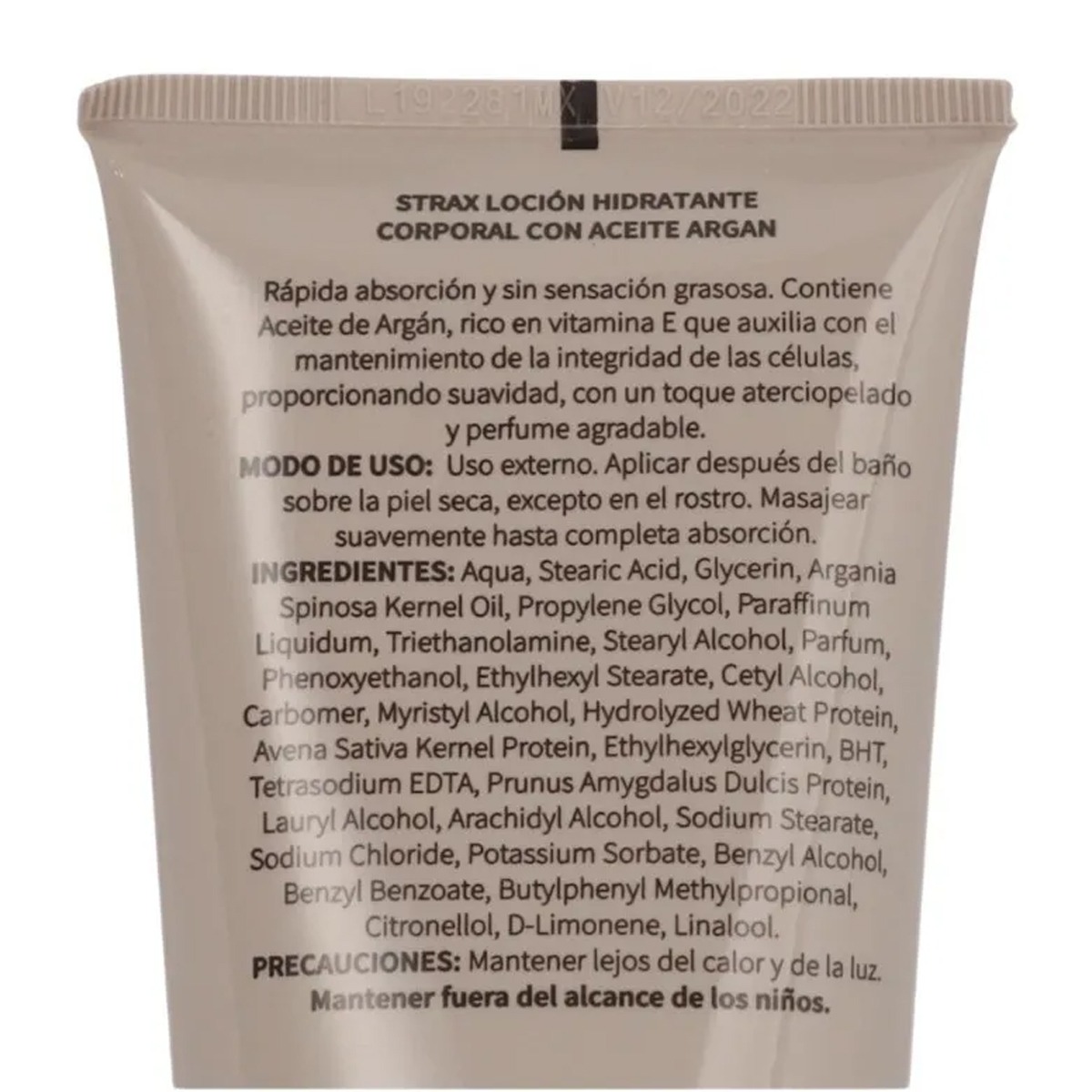 Strax Crema Hidratante con Aceite de Argán Mejora Tatuaje Tipo de Envase Aceite De Argán