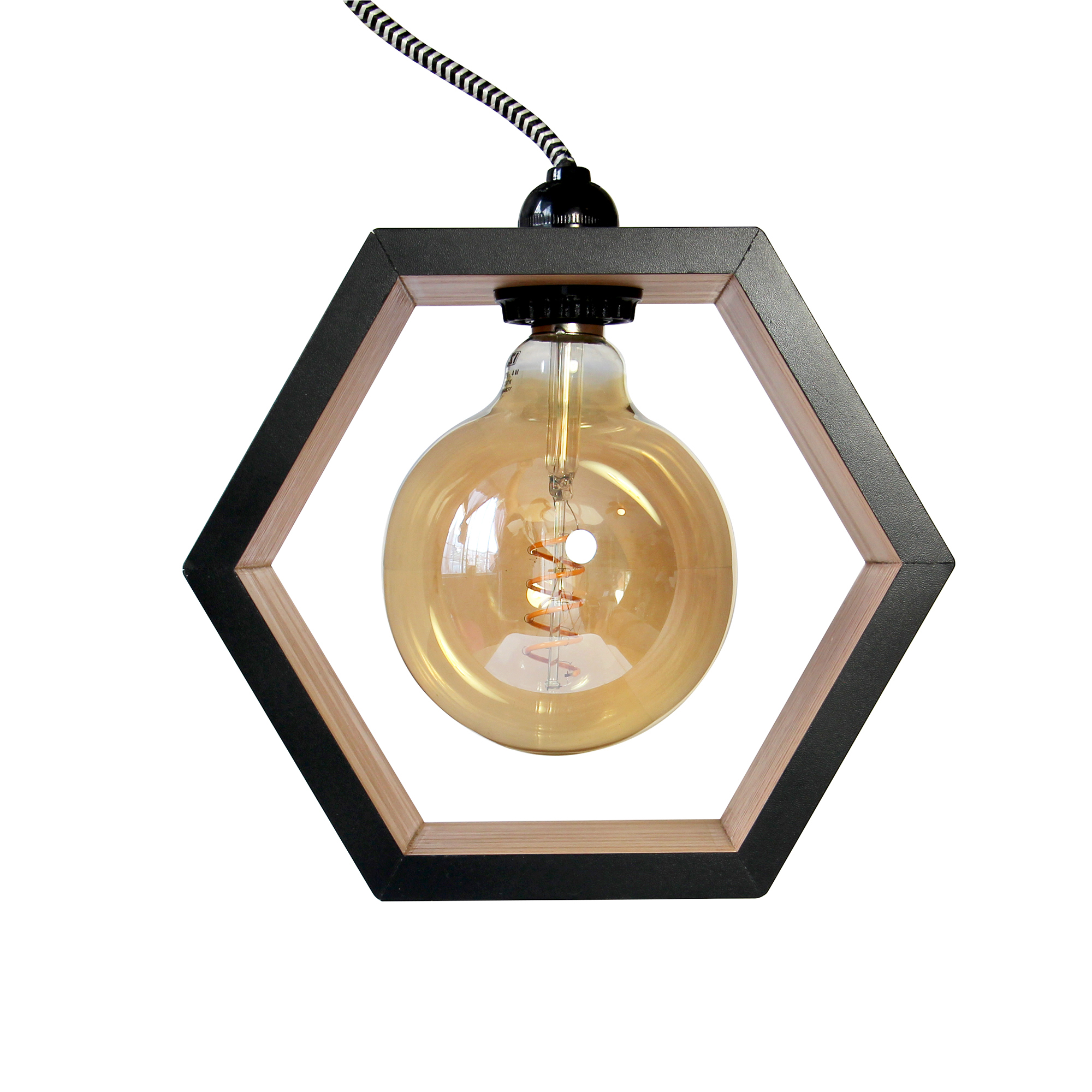 Lampara panal color negro 