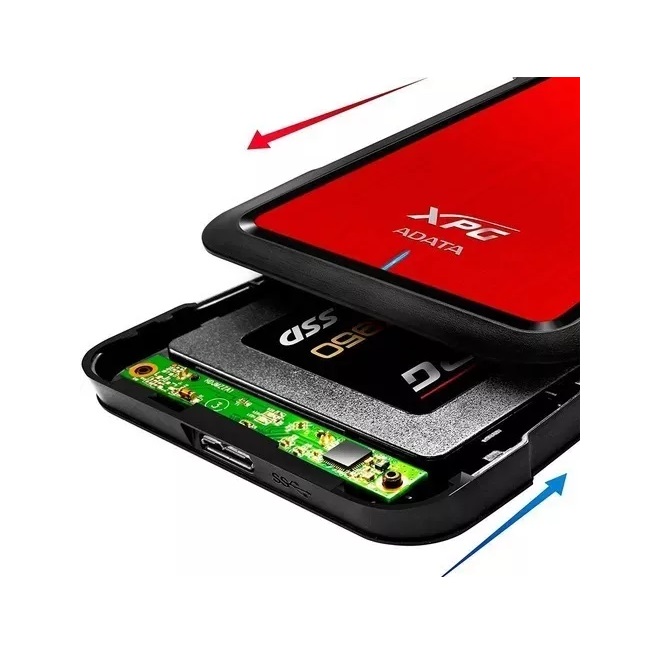 Adata Gabinete Disco Duro Xpg Sata Ex500 Ssd/hdd Rojo