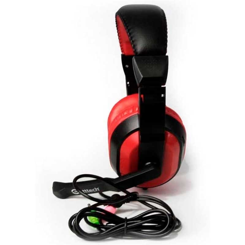 Getttech Audífonos con Micrófono Stream GH-2100, Rojo-Negro