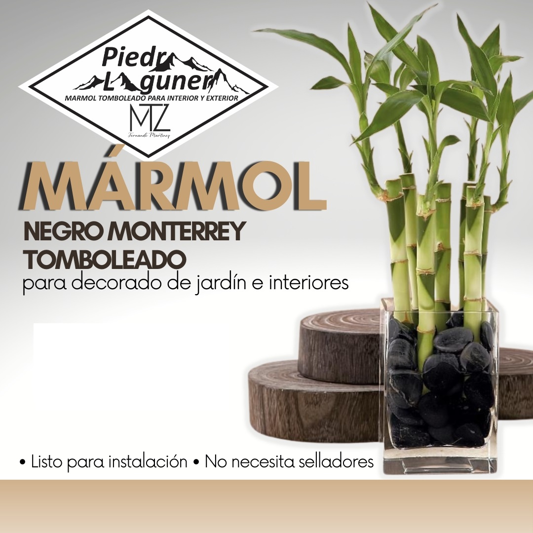 Piedra decorativa marmol negro