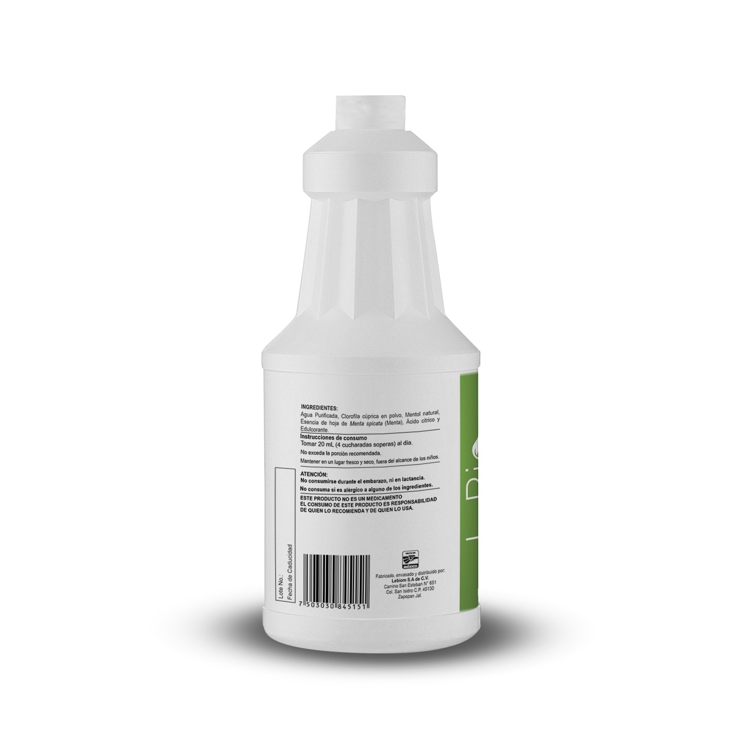 Clorofila 500 ml Mejora digestion, Bacterias estomacales Lebiom