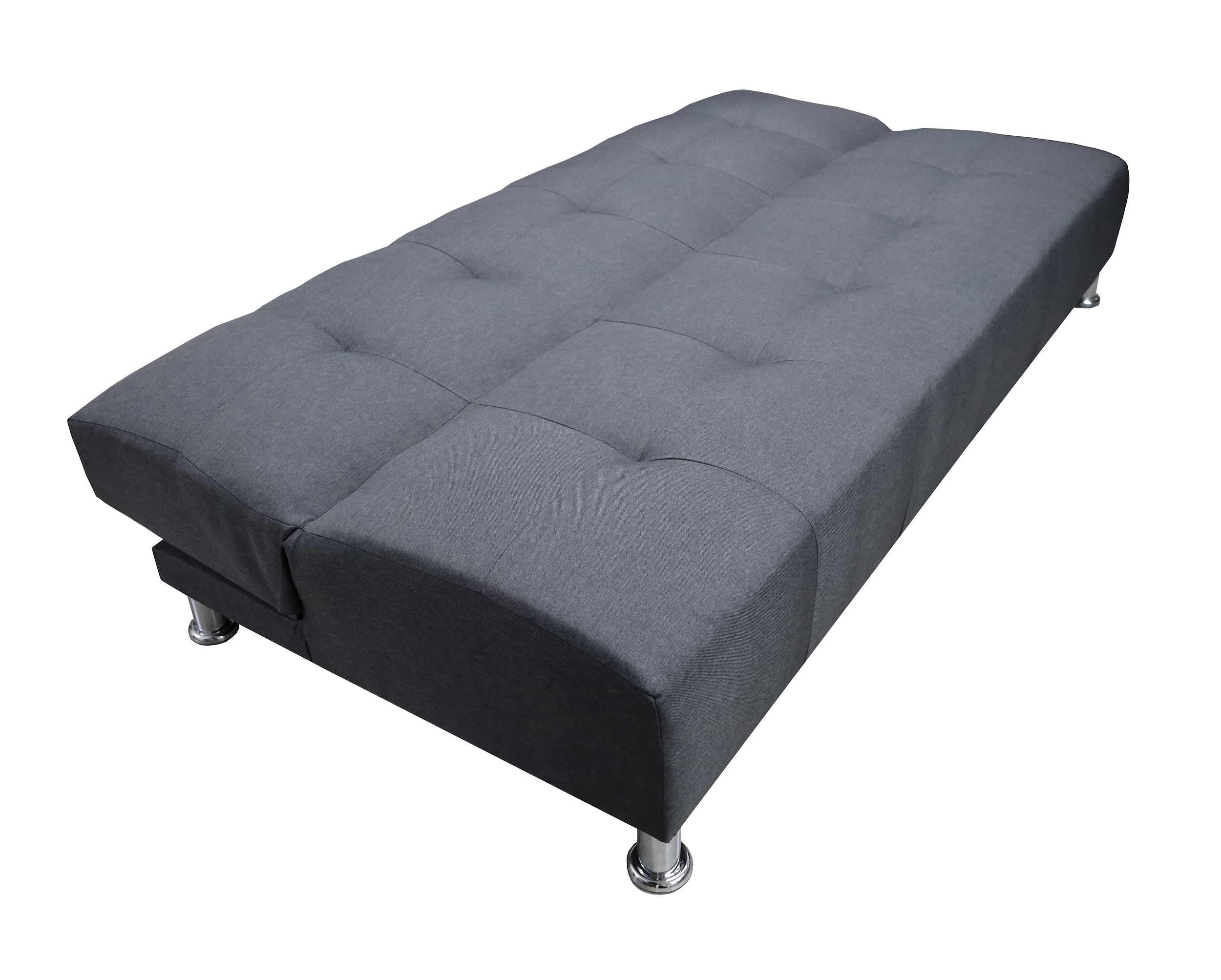 Sofá Cama Reclinable Vegas Lino Gris Oxford Futon 3 Posiciones, El Bazar Store 
