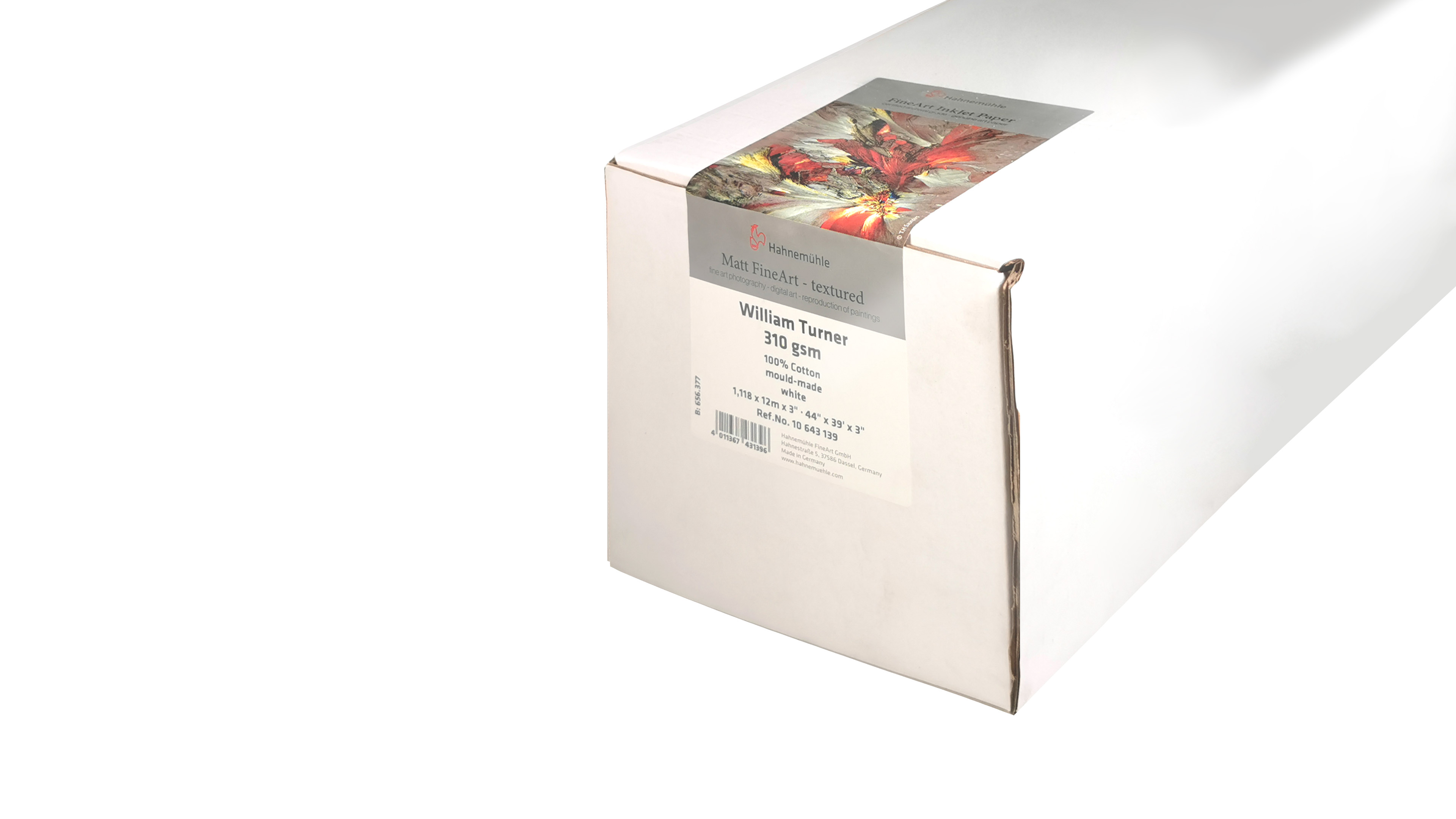Papel Hahnemühle 10643139 William Turner 310gr 44 pulgadas Rollo con 12m Blanco