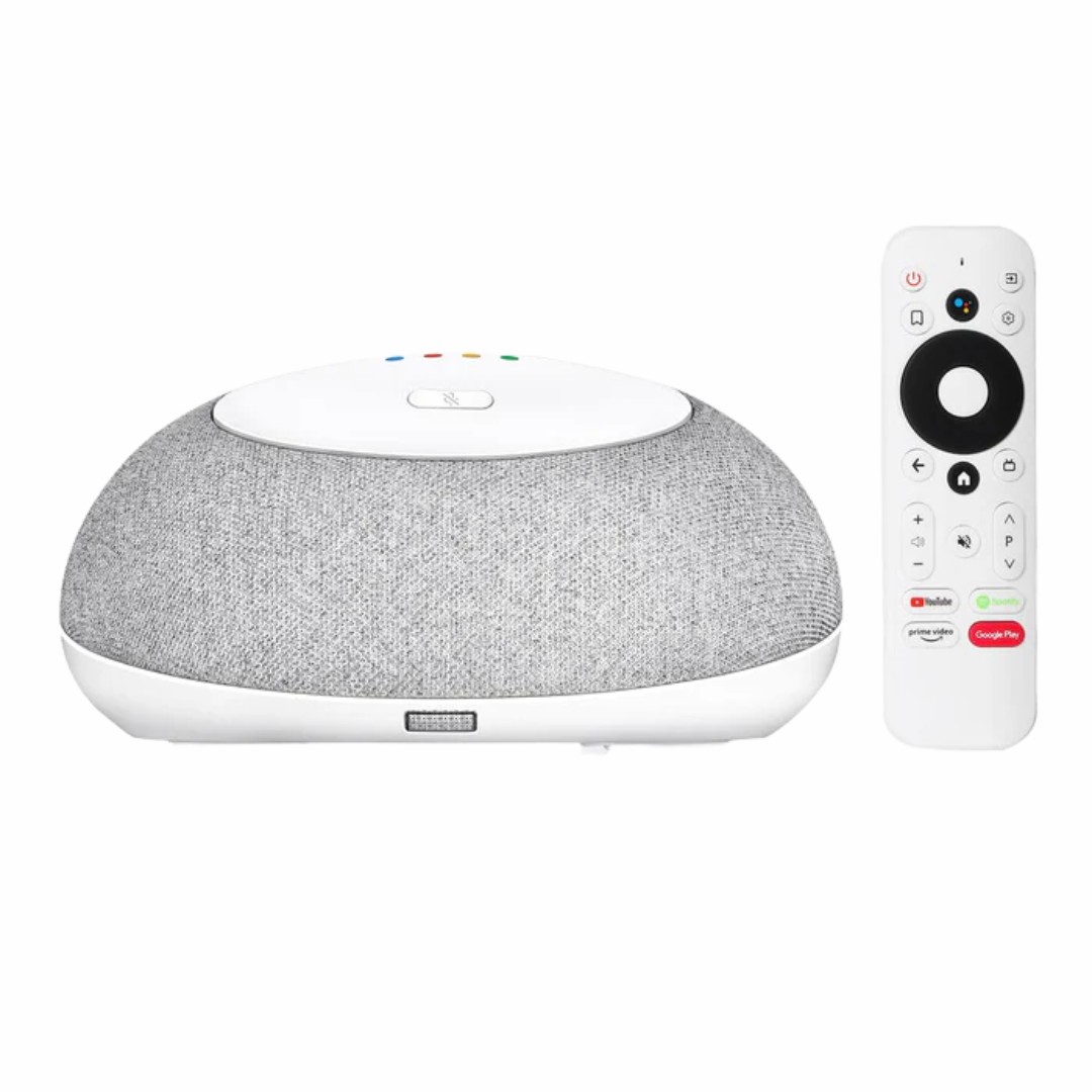 Home Plus KA1 OTT Altavoz Inteligente con Asistente de Google y Android TV Box 4K 2 en 1 MECOOL