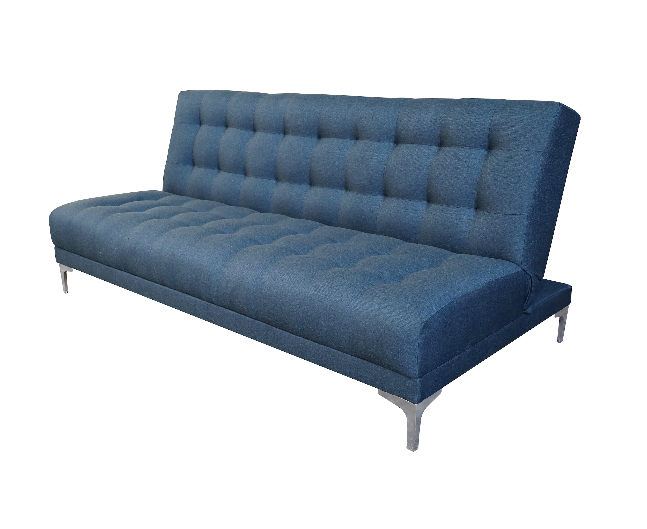 Sofá Cama Reclinable Matrimonial Verso Azul Marino Futon 3 Posiciones Lino, El Bazar Store 