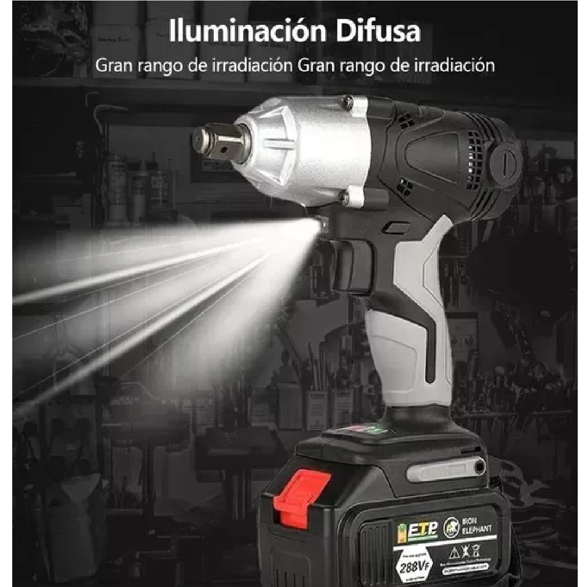 Kit Llave De Impacto Inalámbrico Eléctrico 288vf 2 Baterías