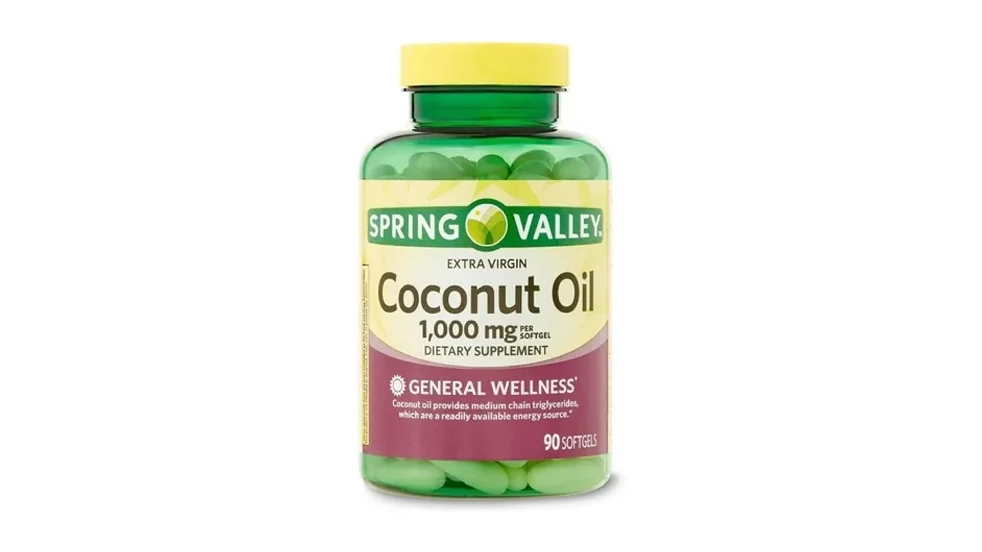 Aceite De Coco 1000mg Spring Valley 100 Softgels Coconut Oil 