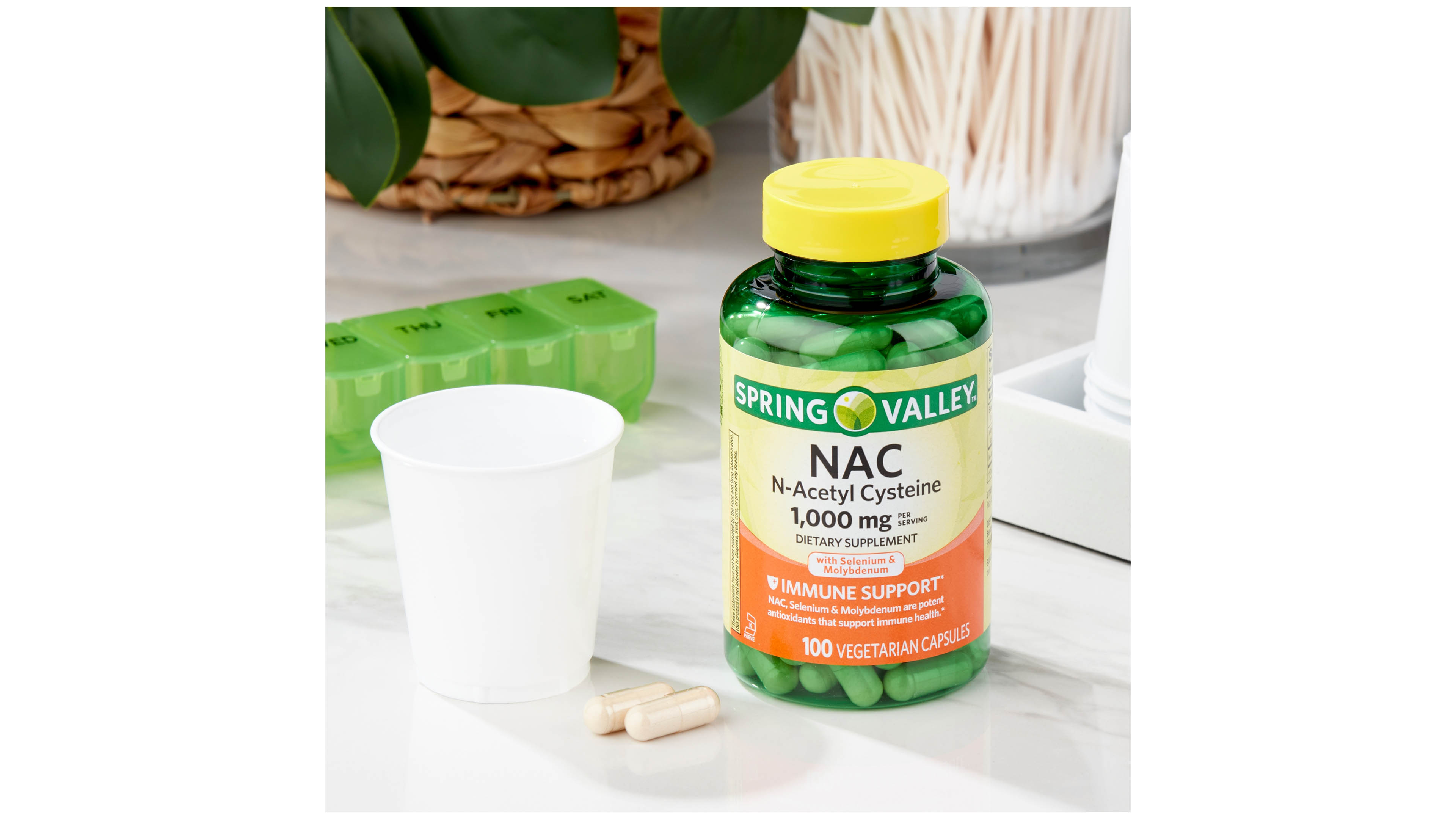 Complejo N-acetil-cisteína 1000mg  Spring Valley Acetil Cisteina con 100 capsulas