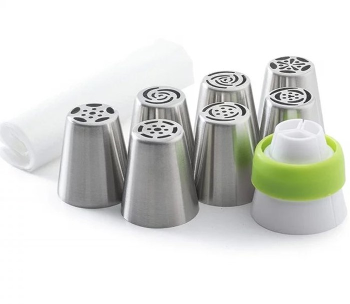 Juego 7 Duyas Rusas Jumbo con Cople Tricolor y 10 Mangas Pasteleras 