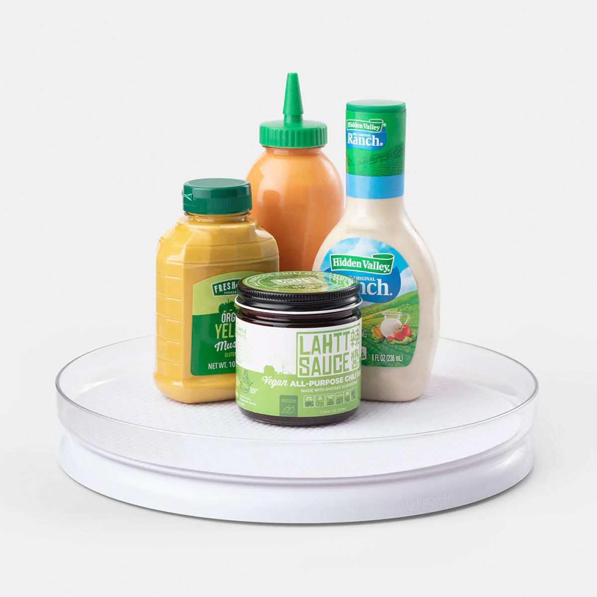 Youcopia 1780-24 Charola Circular Redonda Frutero Centro de Mesa Organizador Giratoria Multiusos 28cm