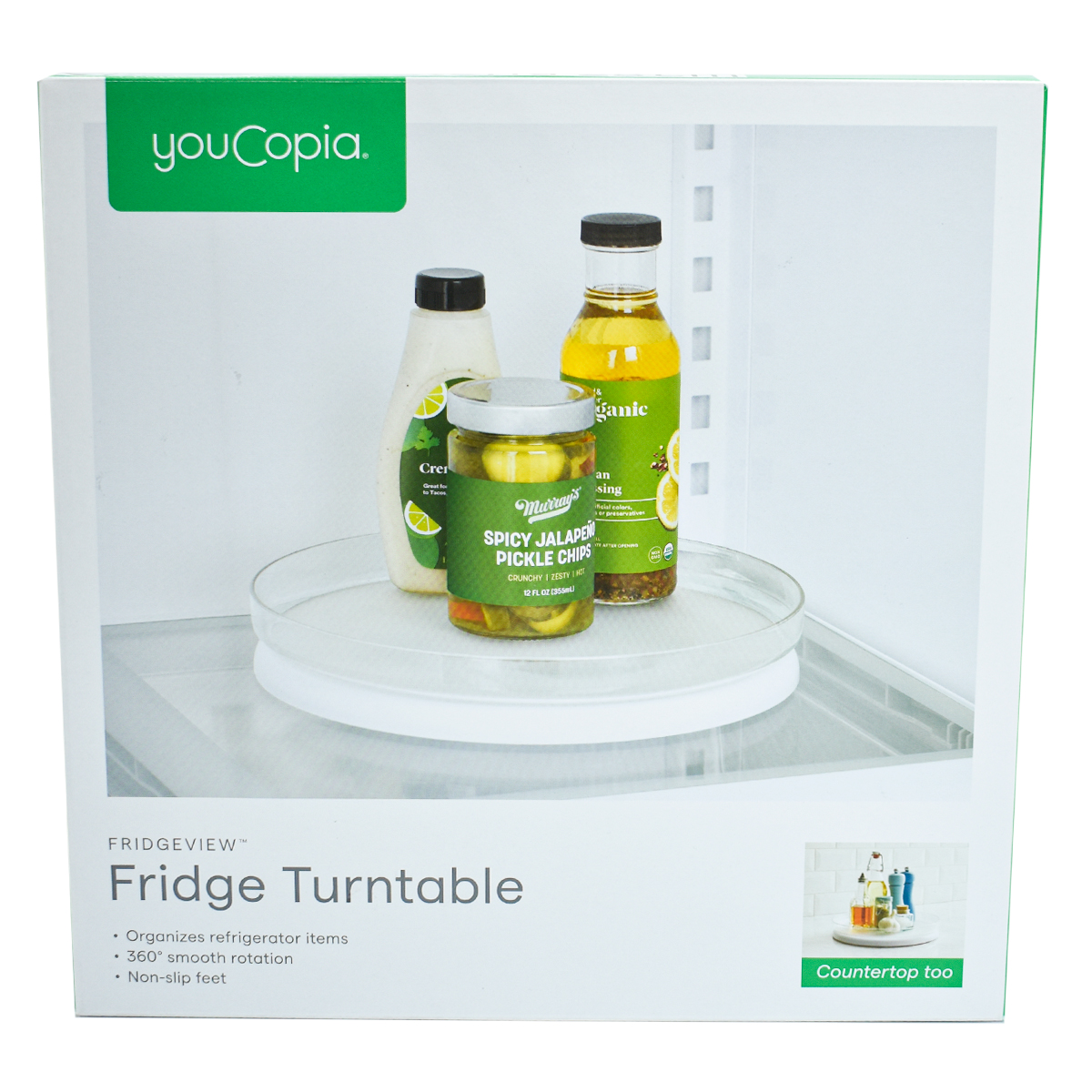 Youcopia 1780-24 Charola Circular Redonda Frutero Centro de Mesa Organizador Giratoria Multiusos 28cm