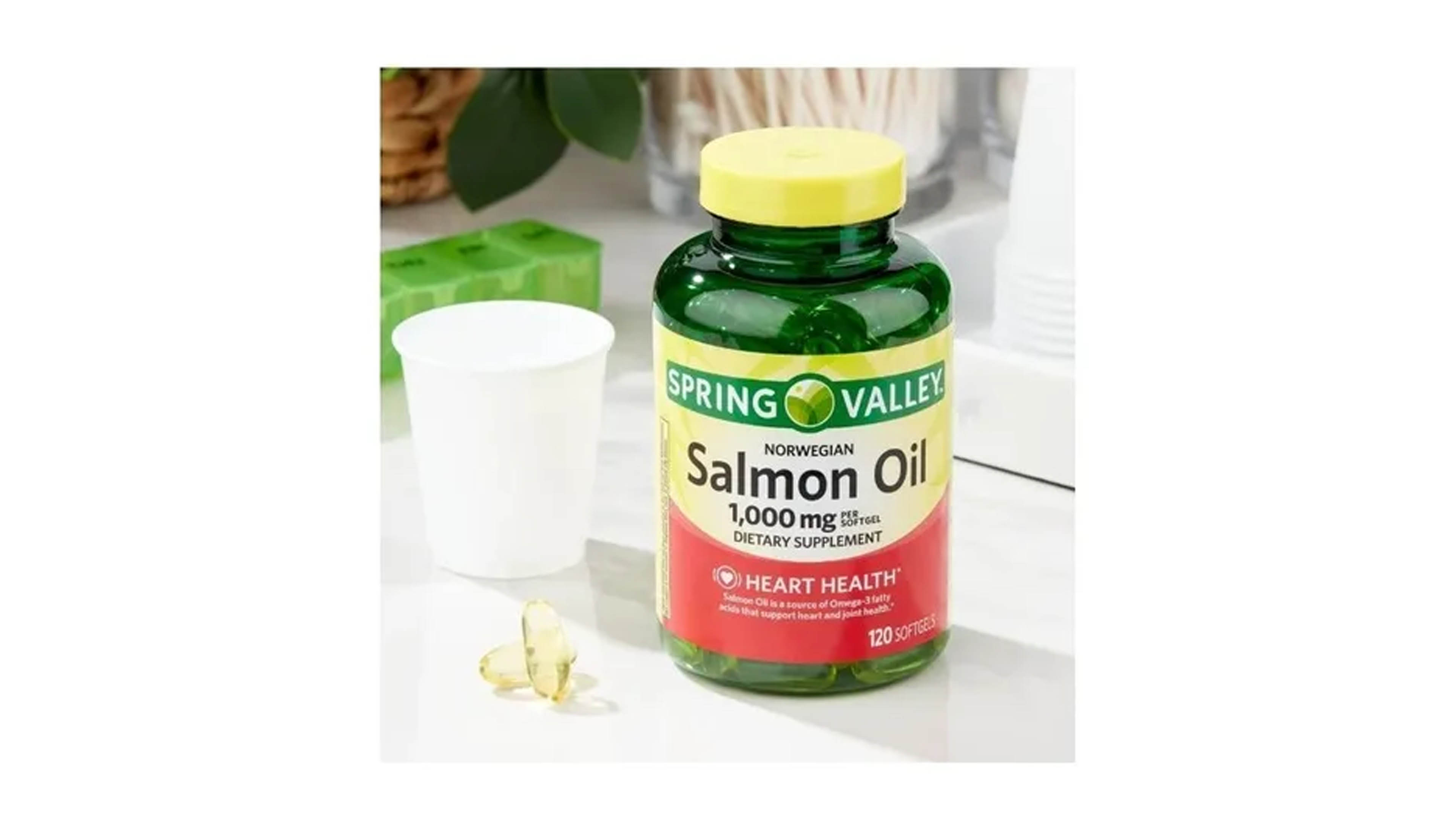 Aceite Salmon 1000mg Spring Valley 120 Softgels + Epa + Dha + Omega 3 Salmon Oil