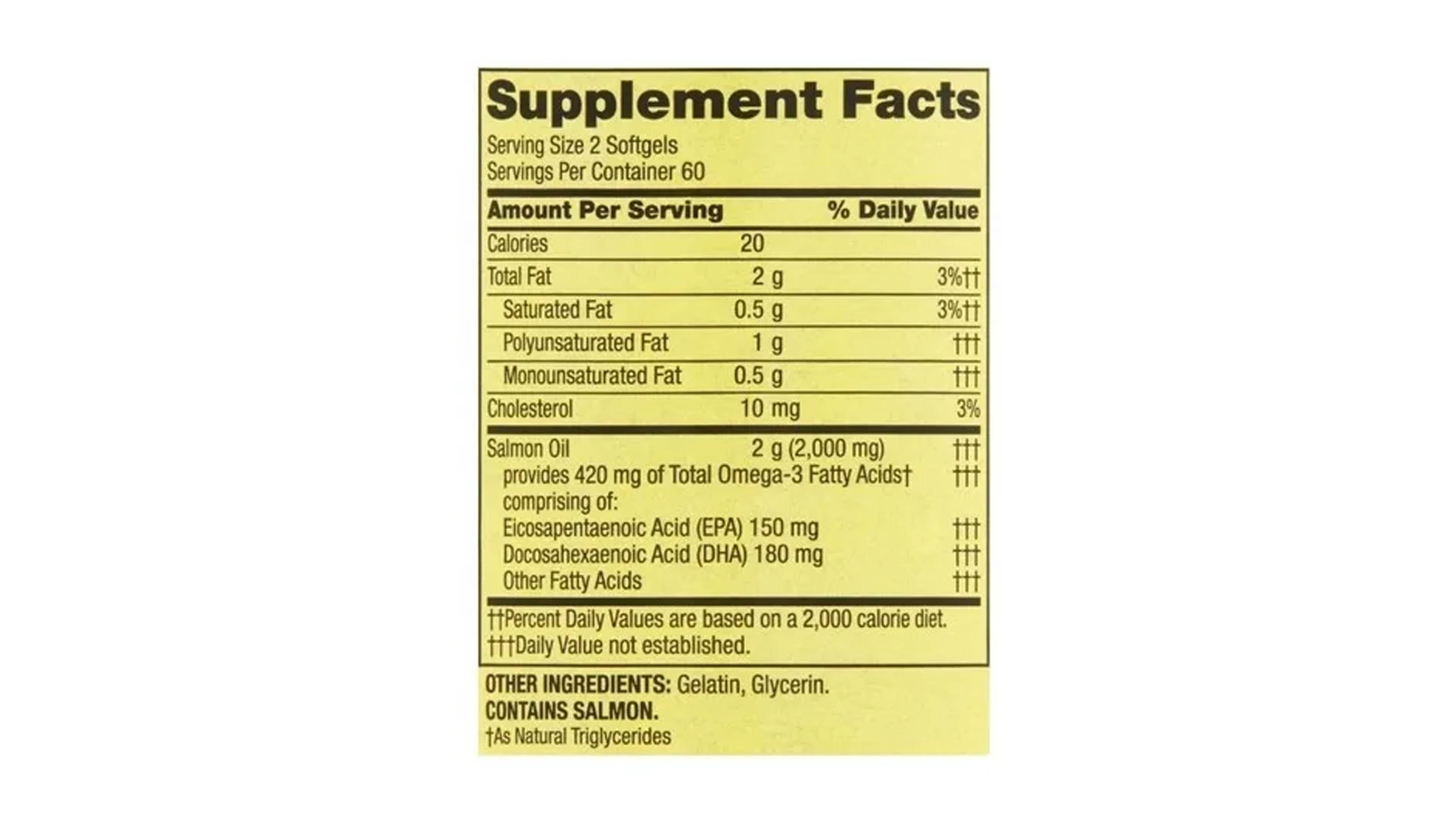 Aceite Salmon 1000mg Spring Valley 120 Softgels + Epa + Dha + Omega 3 Salmon Oil