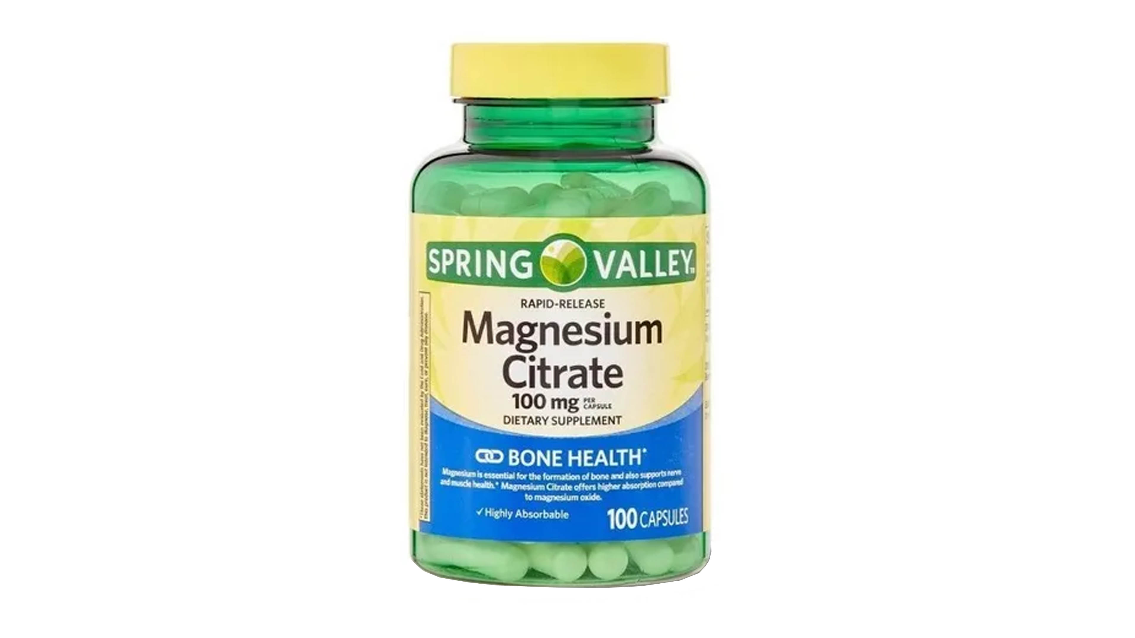 Citrato De Magnesio 100mg Spring Valley 100 capsulas Magnesium Citrato