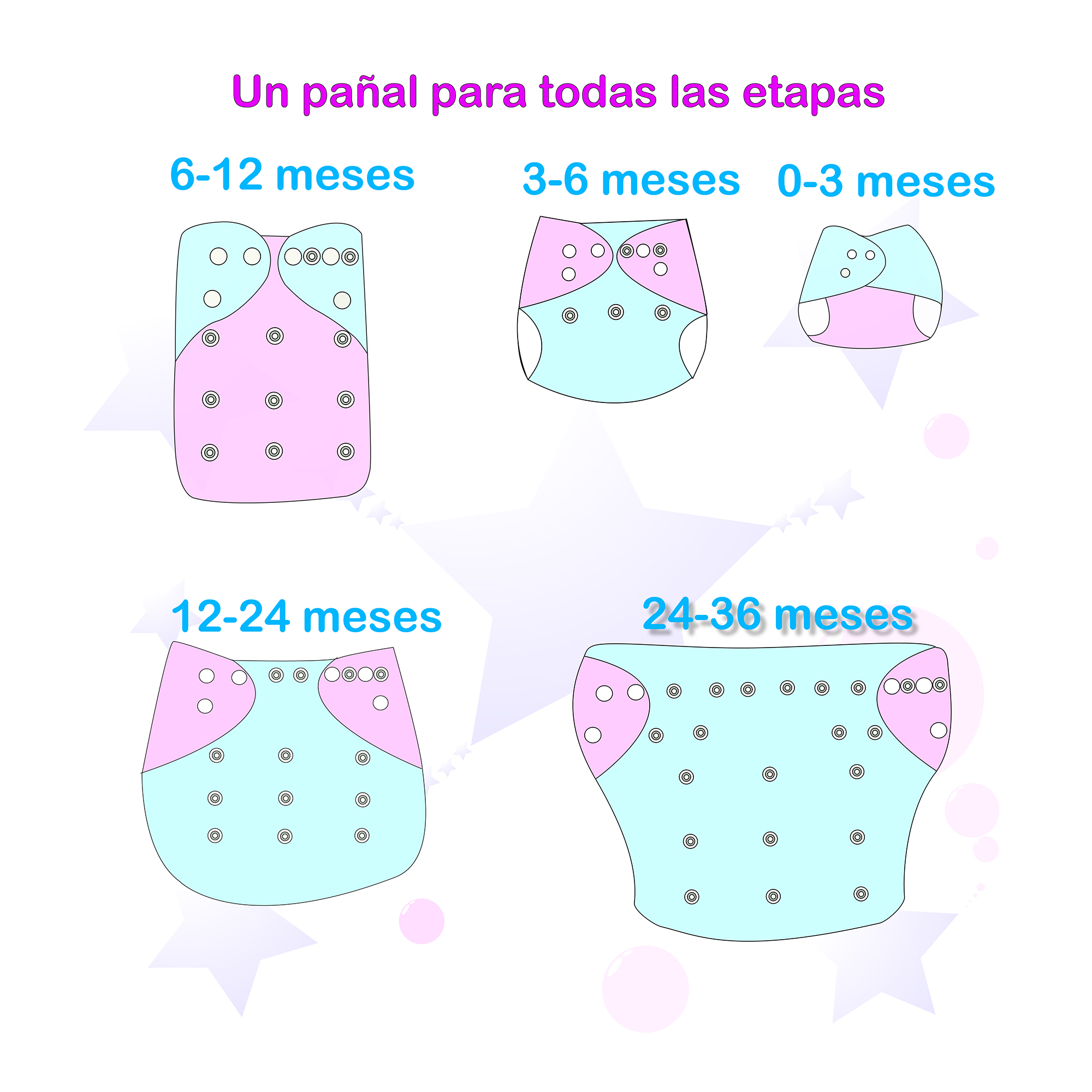 Pañal ecológico de tela para bebés reutilizables ecobaby original