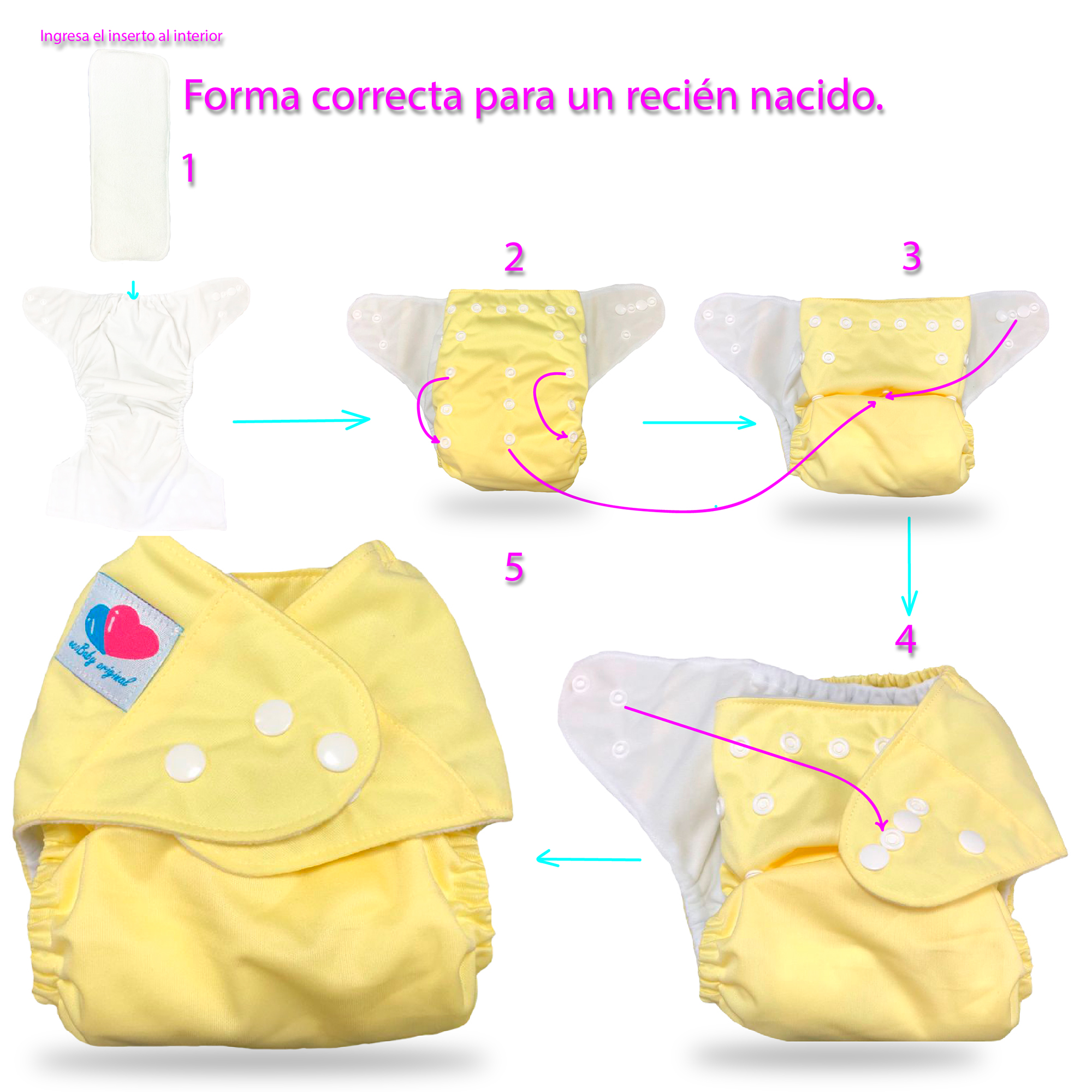 Pañal ecológico de tela para bebés reutilizables ecobaby original