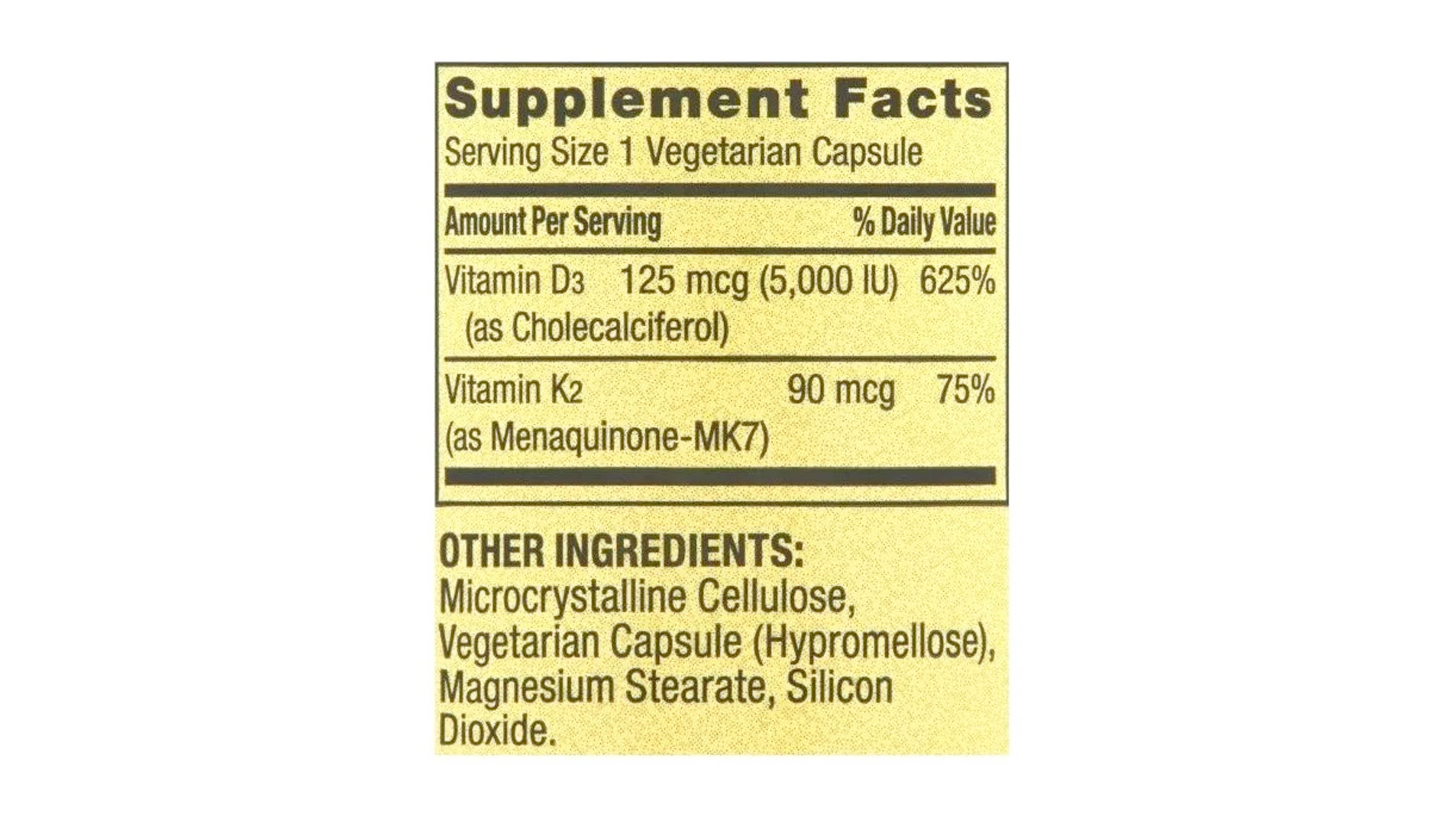 Vitamina K2 90 Mcg Spring Valley + Vitamina D3 125 Mc 5000iu 90 Caps