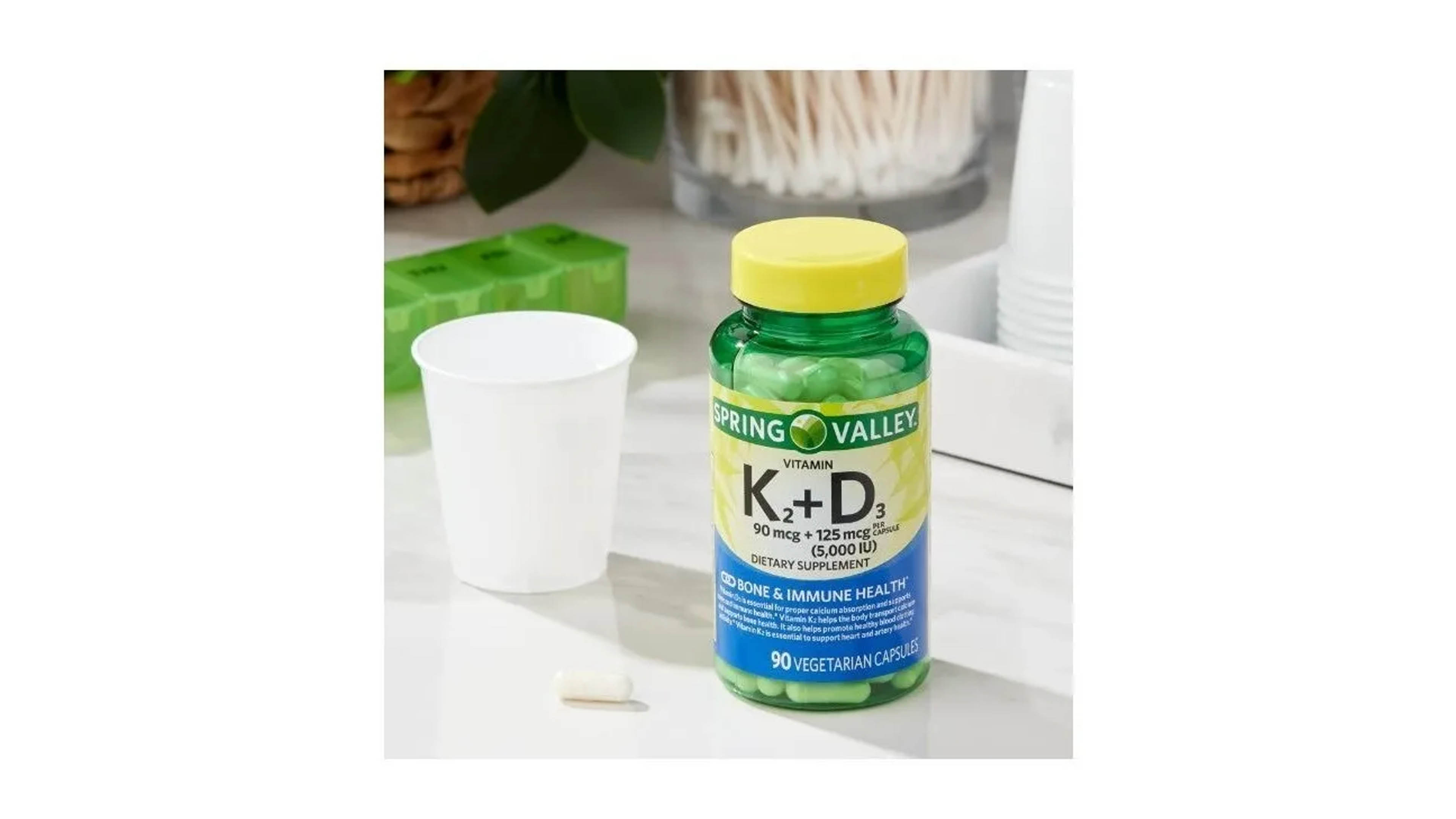 Vitamina K2 90 Mcg Spring Valley + Vitamina D3 125 Mc 5000iu 90 Caps