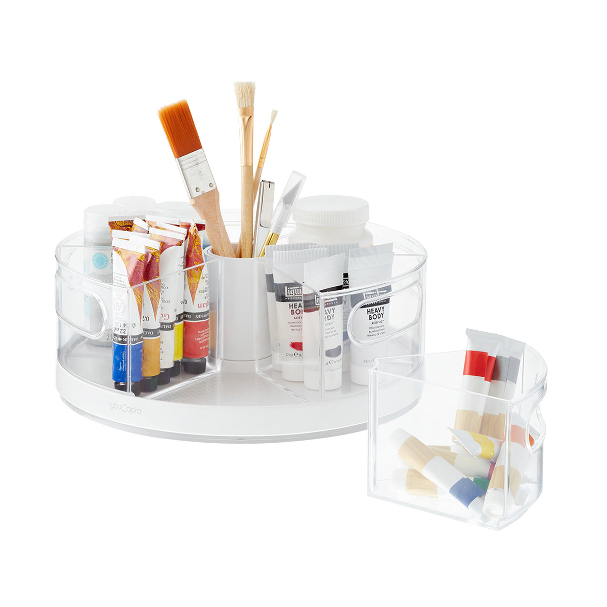 Youcopia 1780-15 Charola Redonda Circular Organizador Giratoria Multiusos 6 compartimientos 27cm