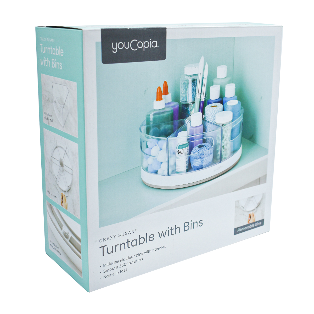 Youcopia 1780-15 Charola Redonda Circular Organizador Giratoria Multiusos 6 compartimientos 27cm