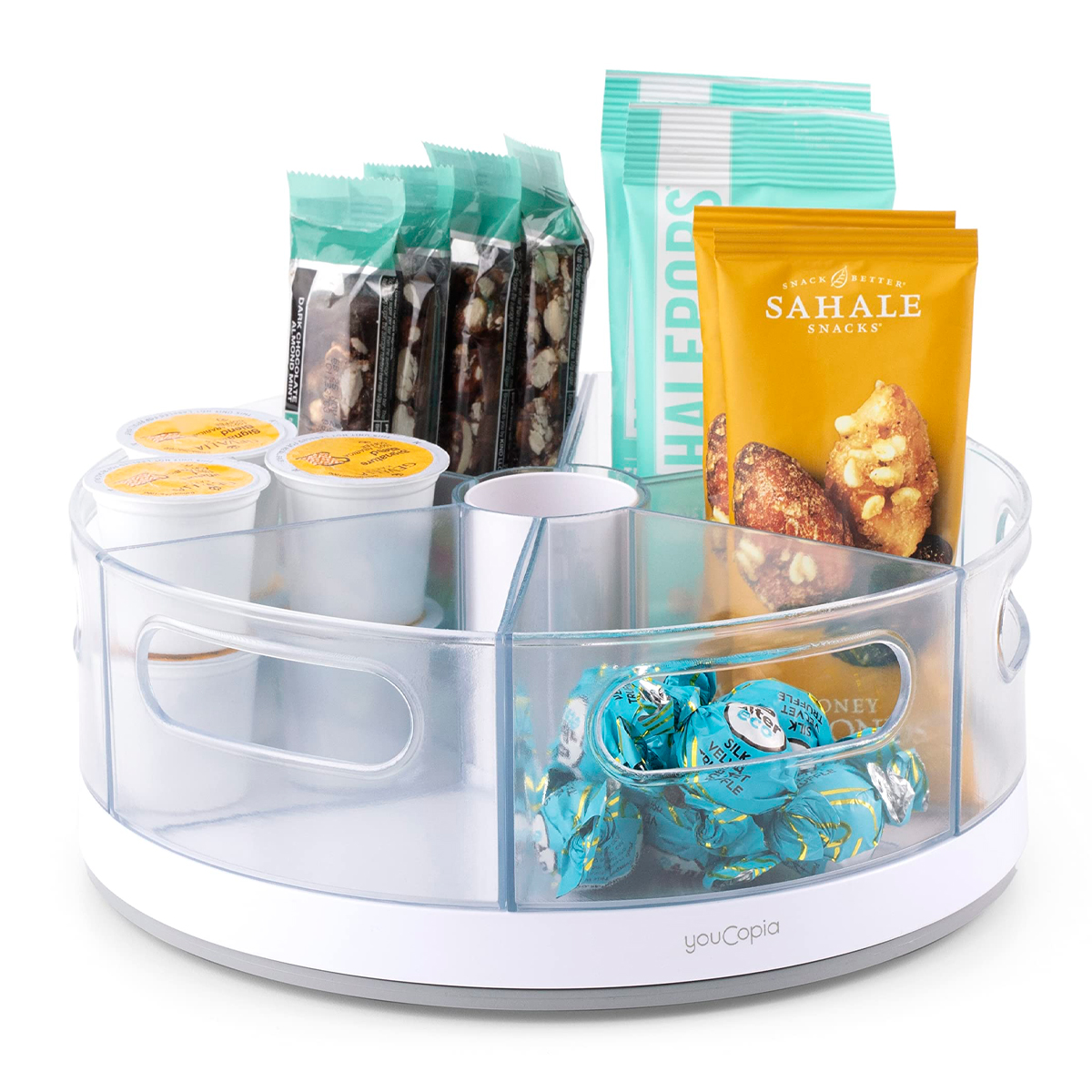 Youcopia 1780-15 Charola Redonda Circular Organizador Giratoria Multiusos 6 compartimientos 27cm