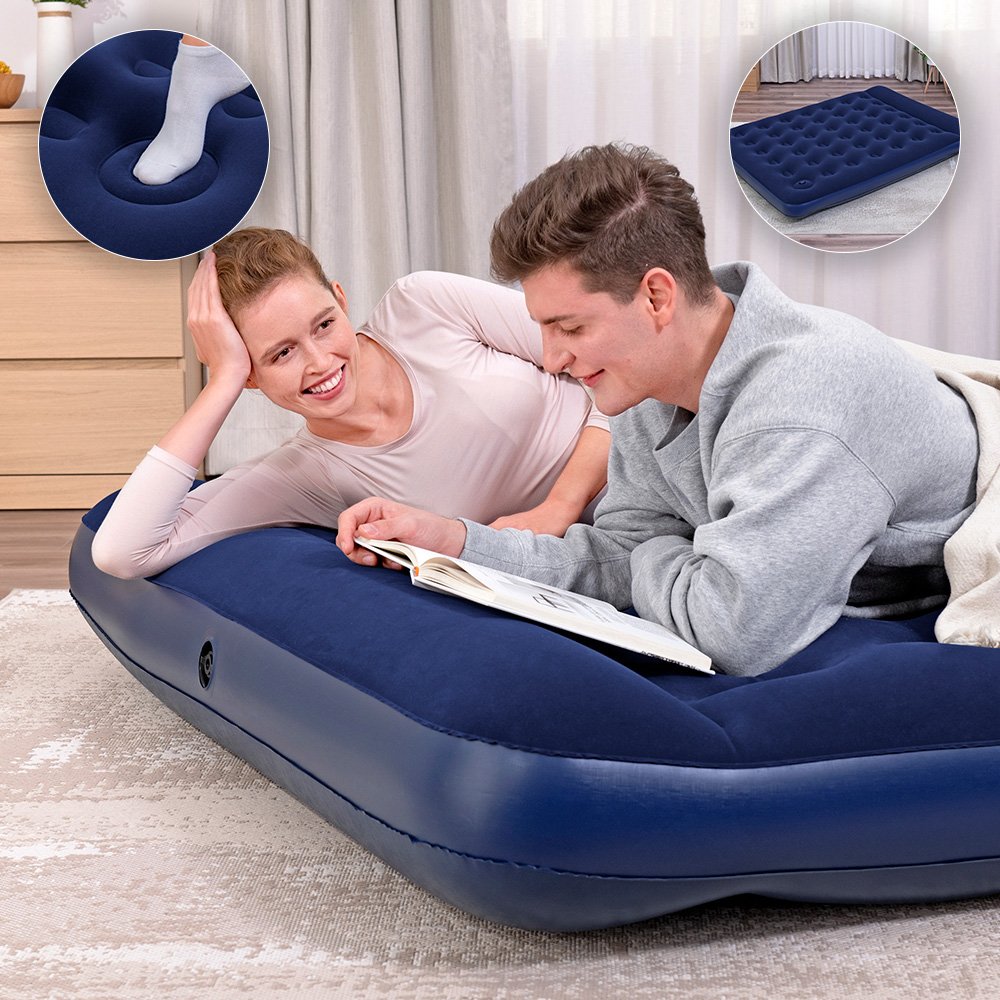 Colchón Inflable Queen Size Bestway Con Bomba Pie Integrada