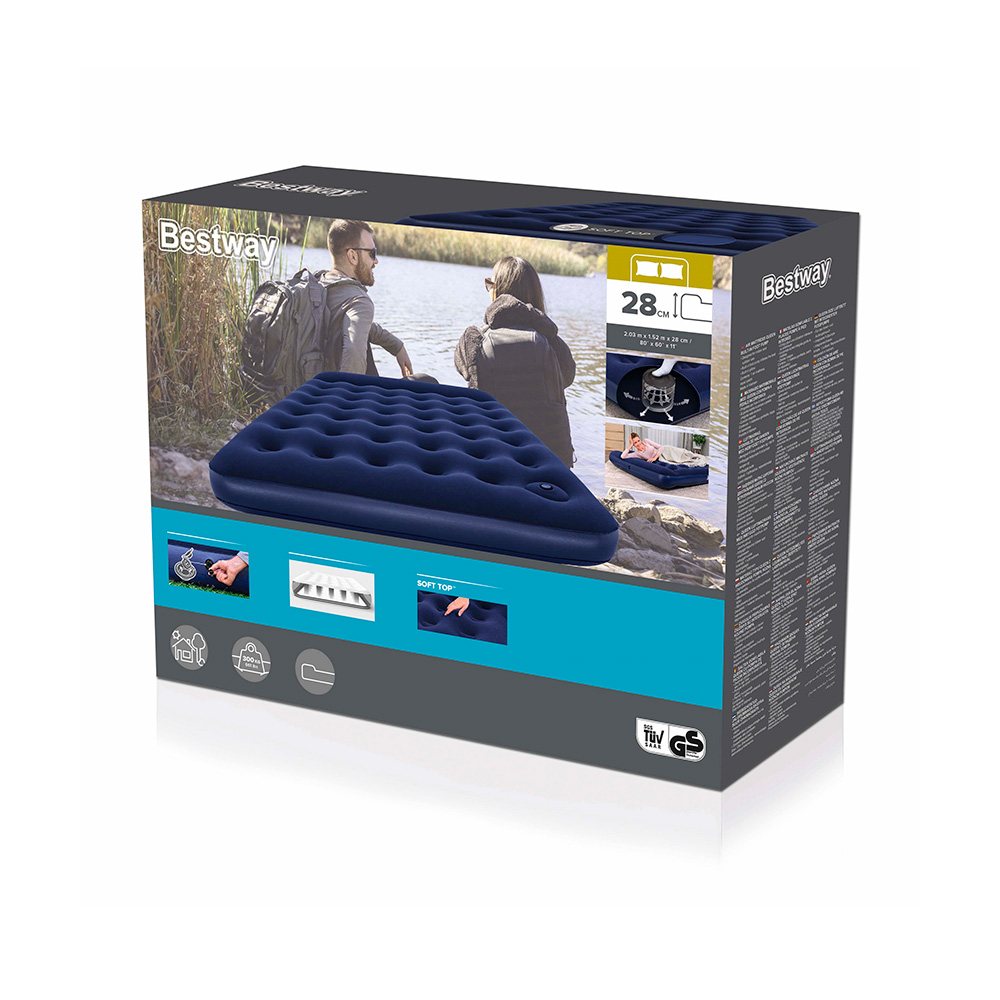 Colchón Inflable Queen Size Bestway Con Bomba Pie Integrada