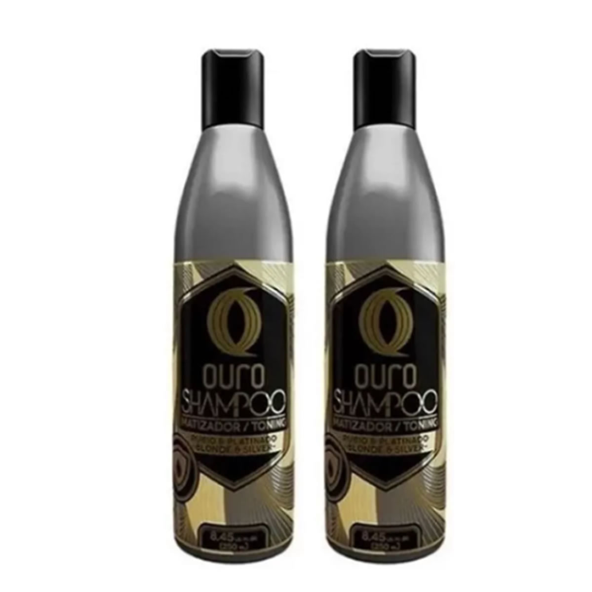 Ouro Shampoo Matizador Plata - Silver 2 pza de 250ml c/u