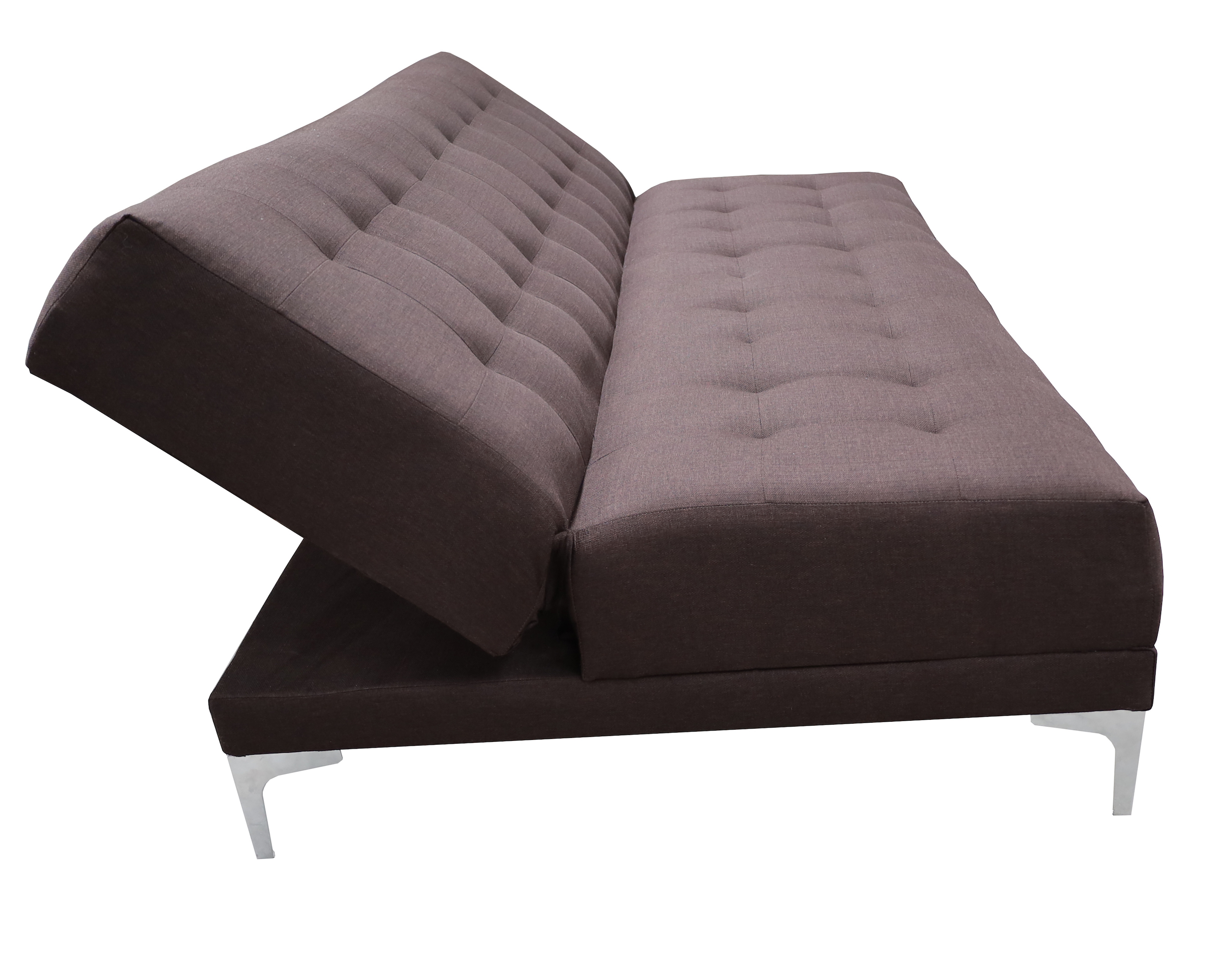 Sofá Cama Reclinable Matrimonial Verso Chocolate Futon 3 Posiciones Lino, El Bazar Store