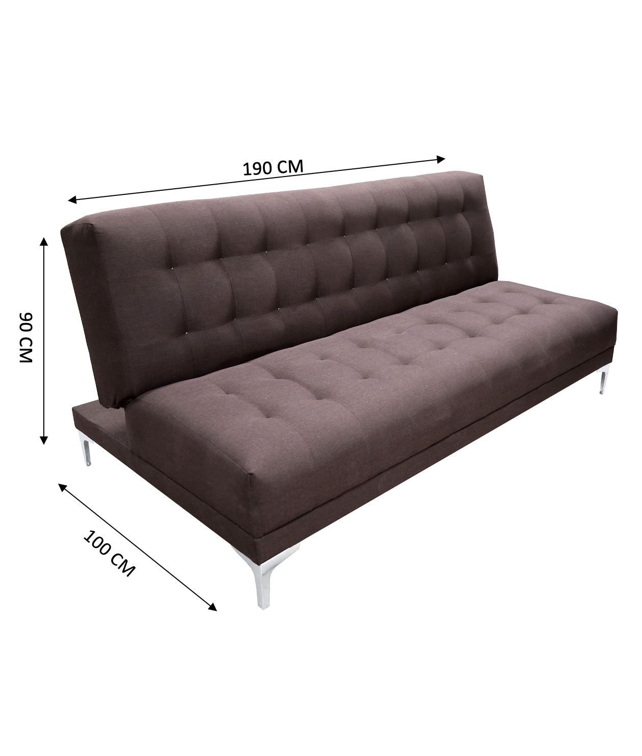 Sofá Cama Reclinable Matrimonial Verso Chocolate Futon 3 Posiciones Lino, El Bazar Store