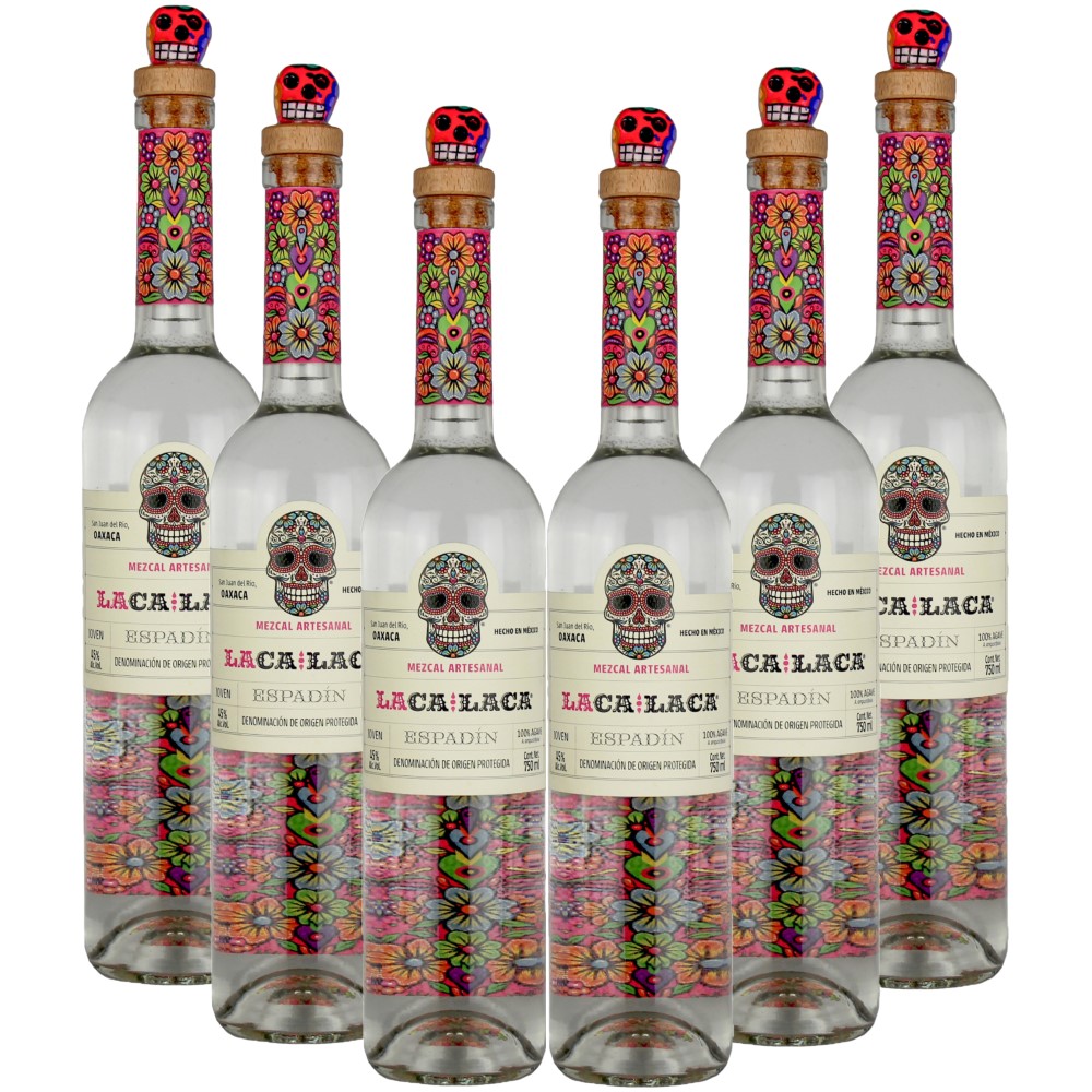 6 Botellas Mezcal Artesanal 100% Agave Joven 750ml Laca Laca.