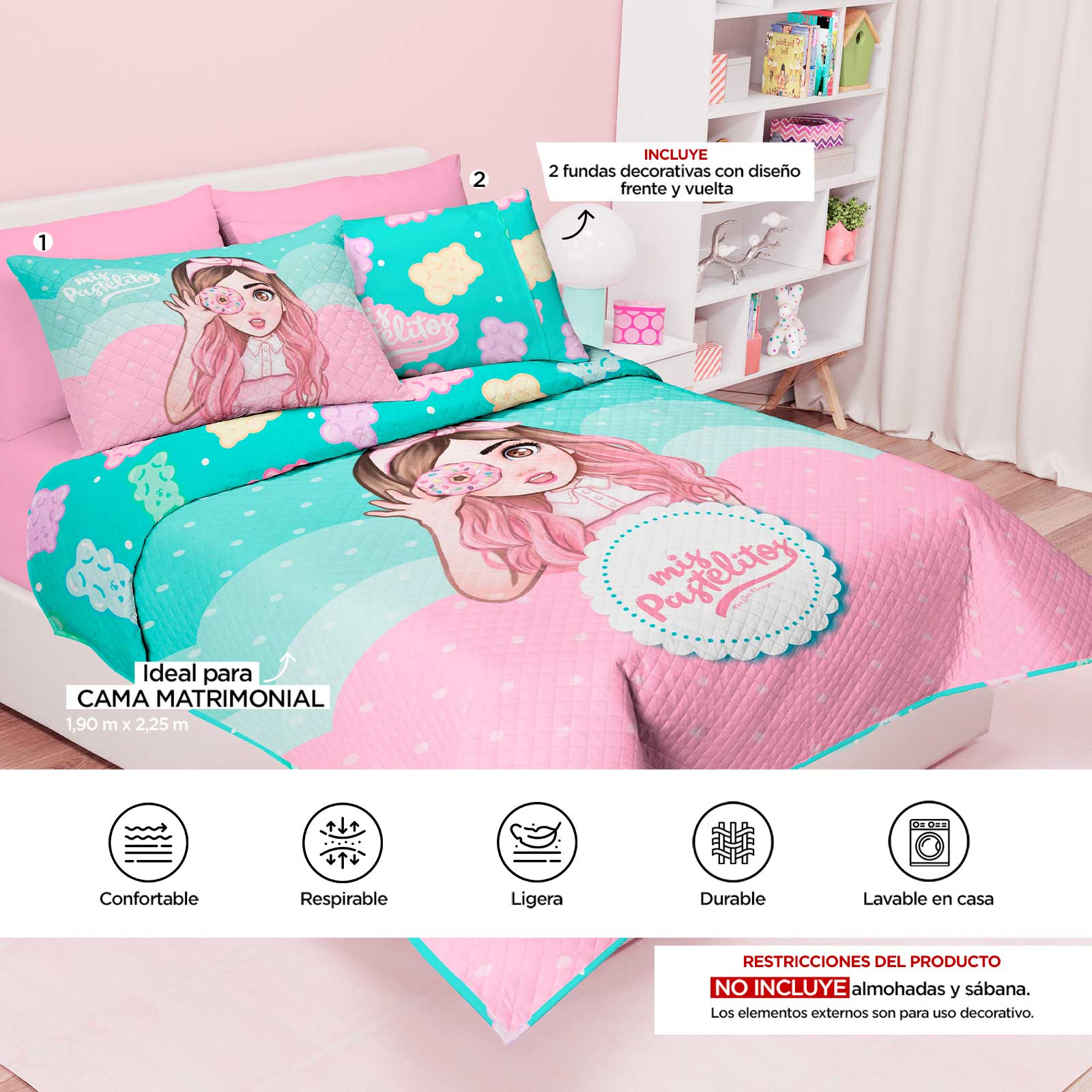 Edrecolcha Matrimonial Mis Pastelitos Ice cream