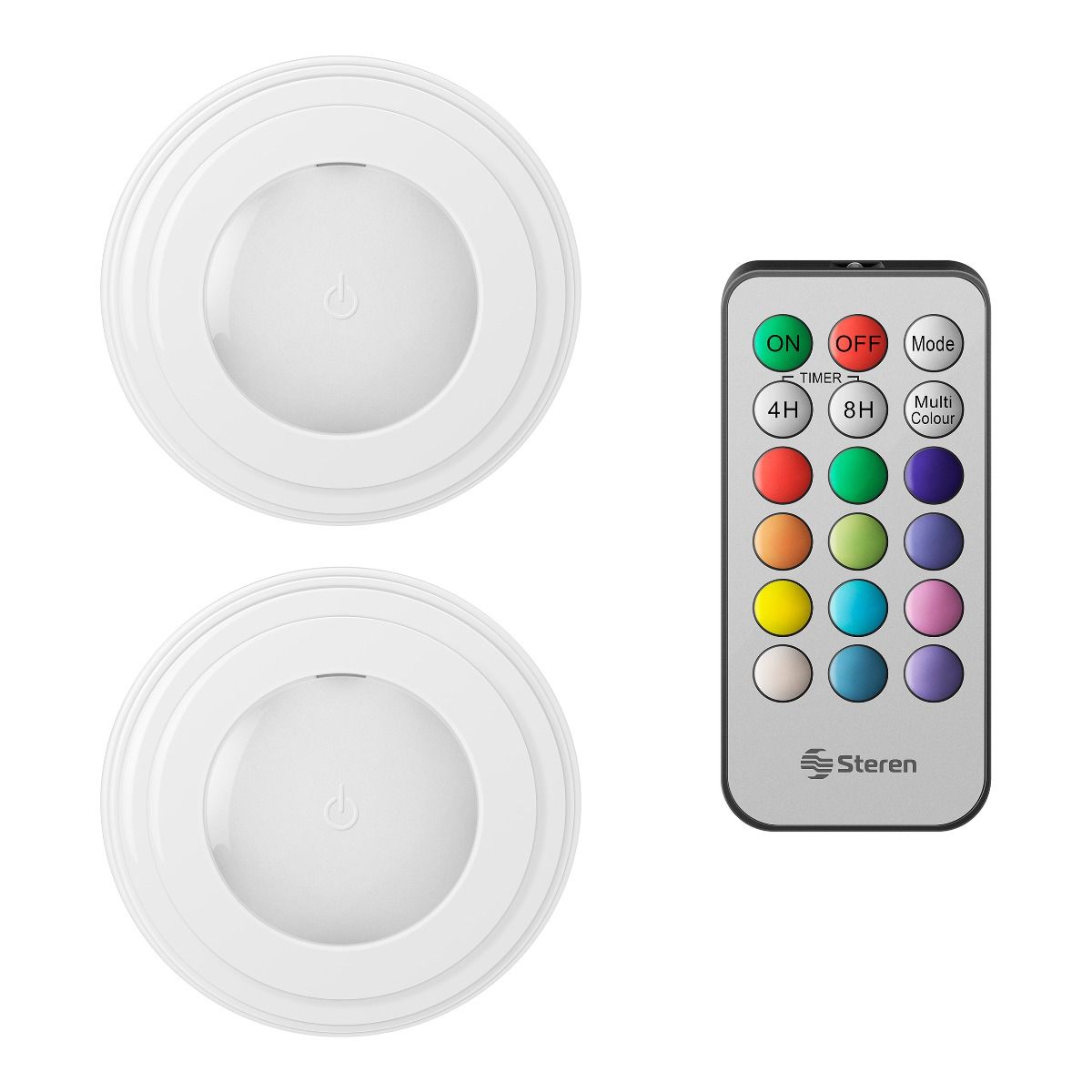 Juego De 2 Mini Lamparas LED RGB Con Control Remoto Steren