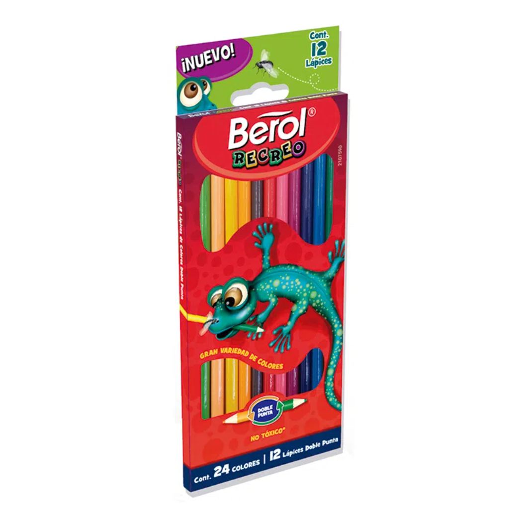 Lápices de colores Berol Recreo 12 pzas 24 colores diferentes