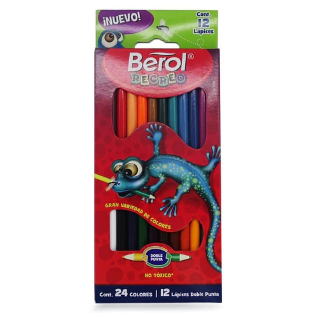 Lápices de colores Berol Recreo 12 pzas 24 colores diferentes