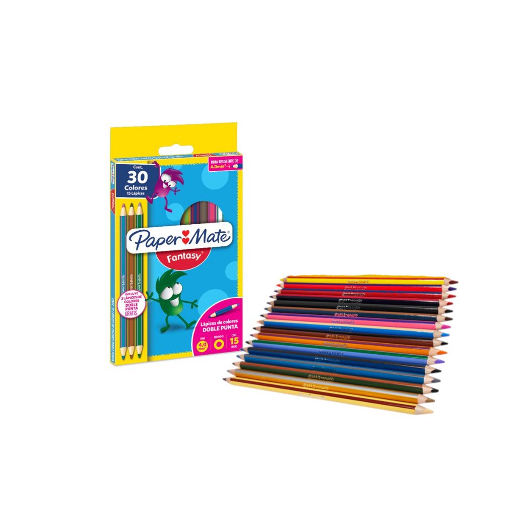 Colores Paper Mate Fantasy Doble Punta 15x30 Redondos