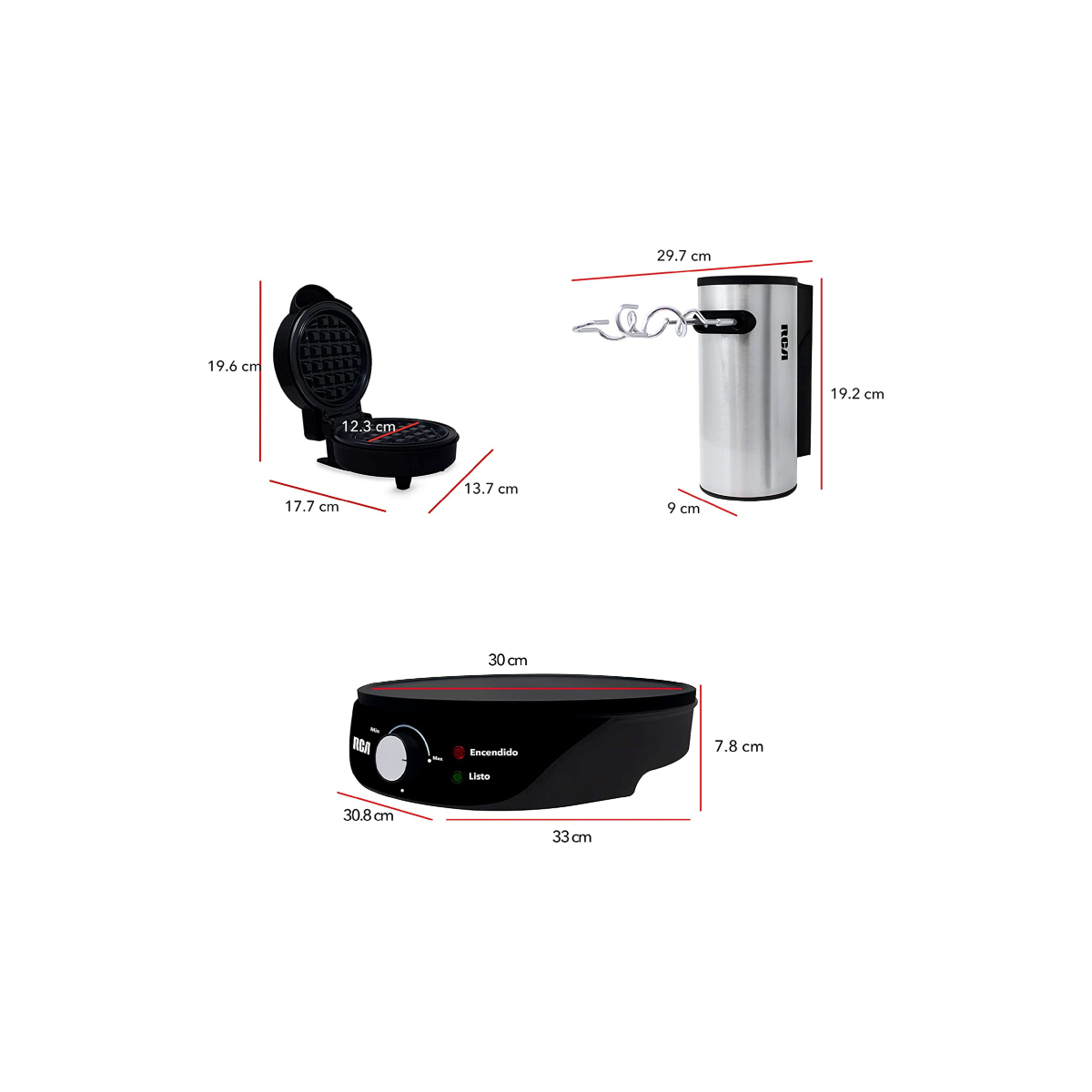 RCA Combo Dulce (Waflera + Crepera + Batidora) RC-CD