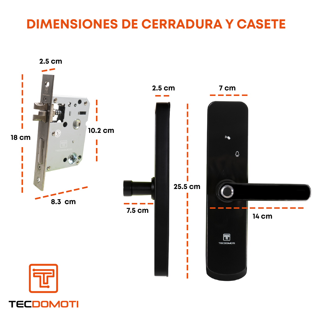 Cerradura Inteligente Digital Tecdomoti | Chapa Seguridad Eléctrica | Wifi app | Seguridad en casa