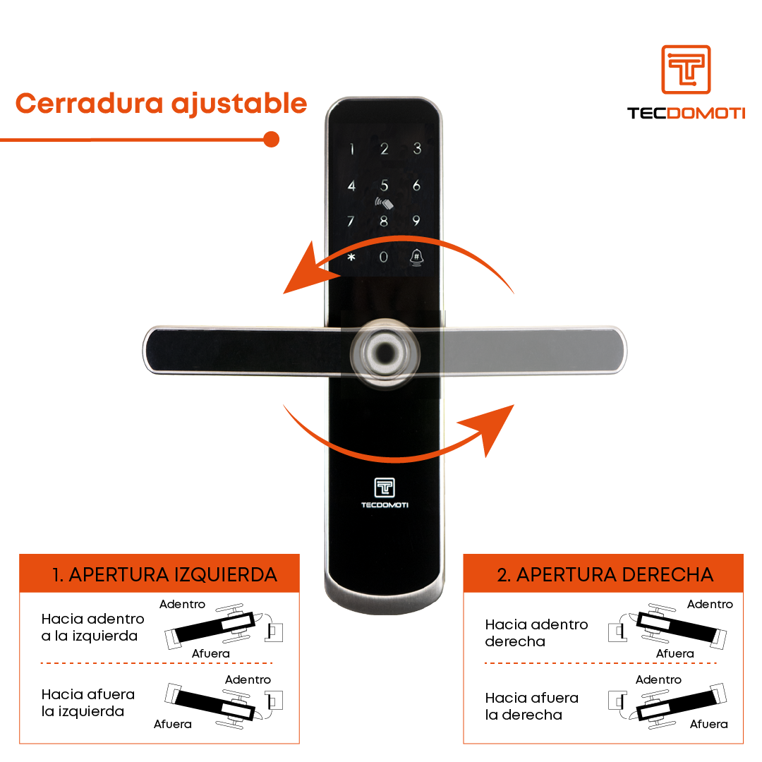 Cerradura Inteligente Digital Tecdomoti | Chapa Seguridad Eléctrica | Wifi app | Seguridad en casa