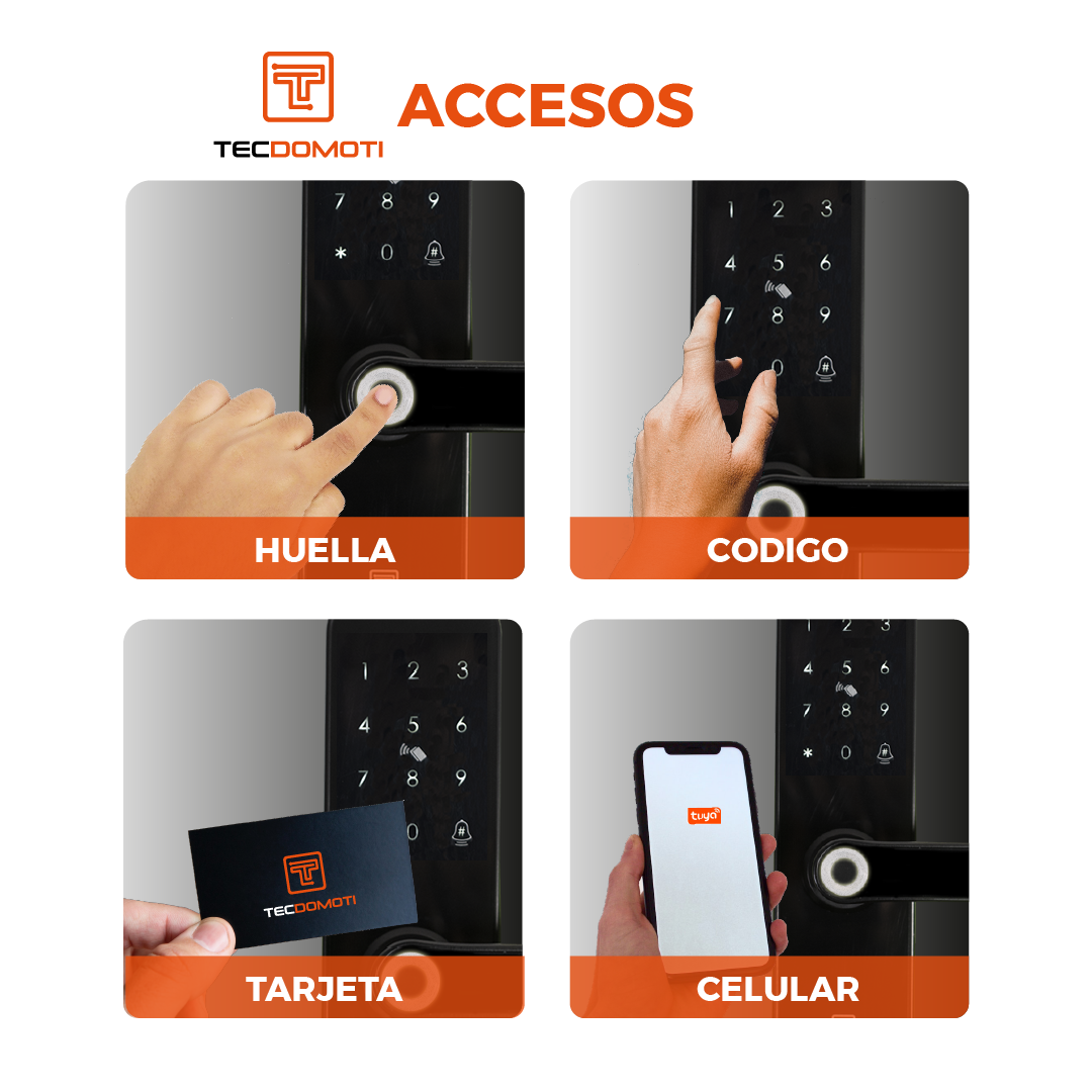 Cerradura Inteligente Digital Tecdomoti | Chapa Seguridad Eléctrica | Wifi app | Seguridad en casa