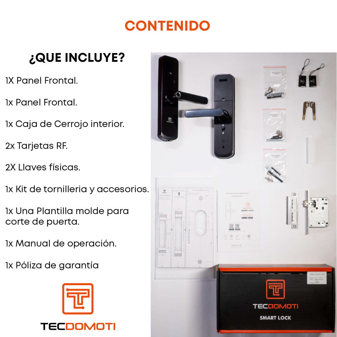 Cerradura Inteligente Digital Tecdomoti | Chapa Seguridad Eléctrica | Wifi app | Seguridad en casa