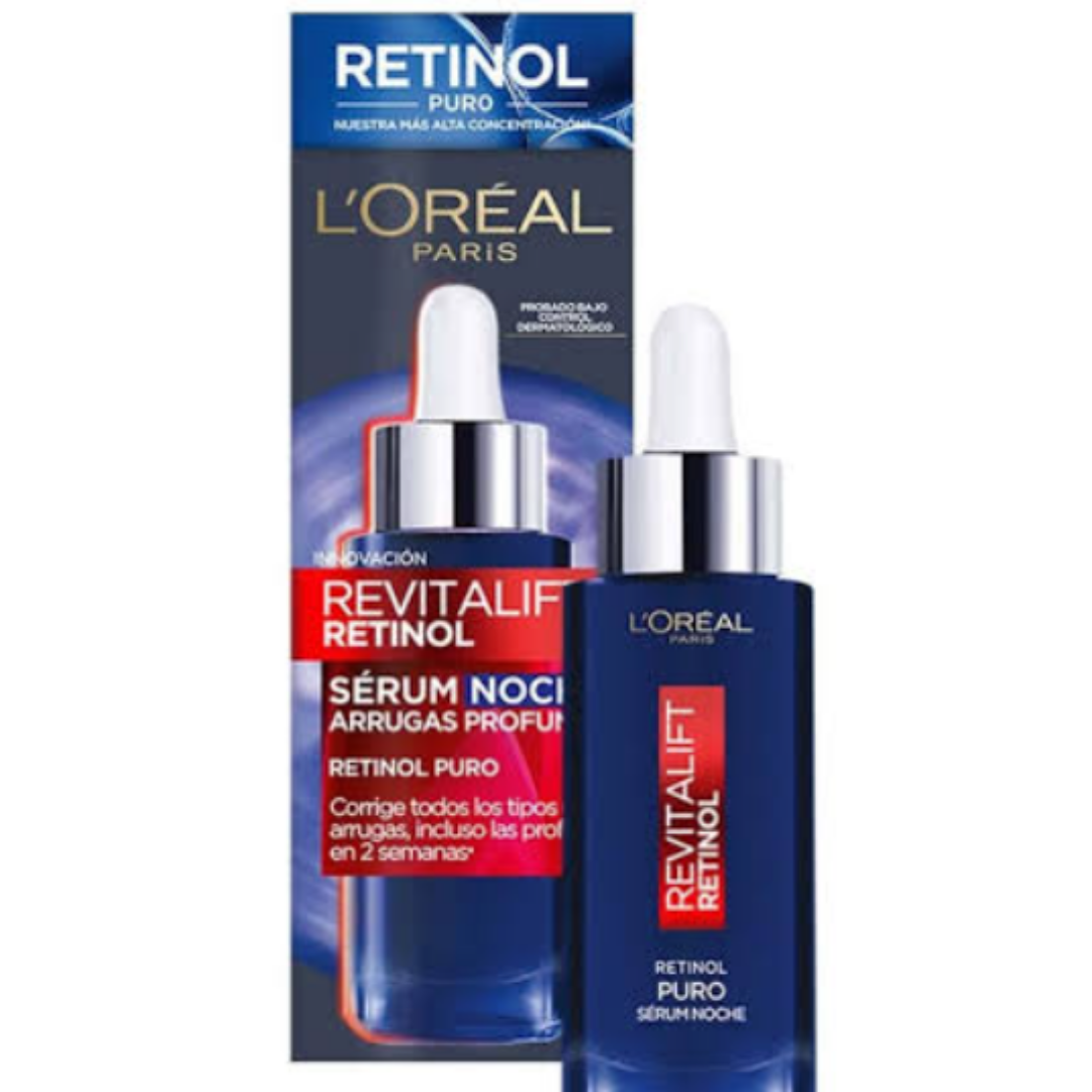 Sérum Serum noche retinol puro arrugas profundas L'Oréal Paris Revitalift laser noche para todo tipo de piel de 30mL 35+ años
