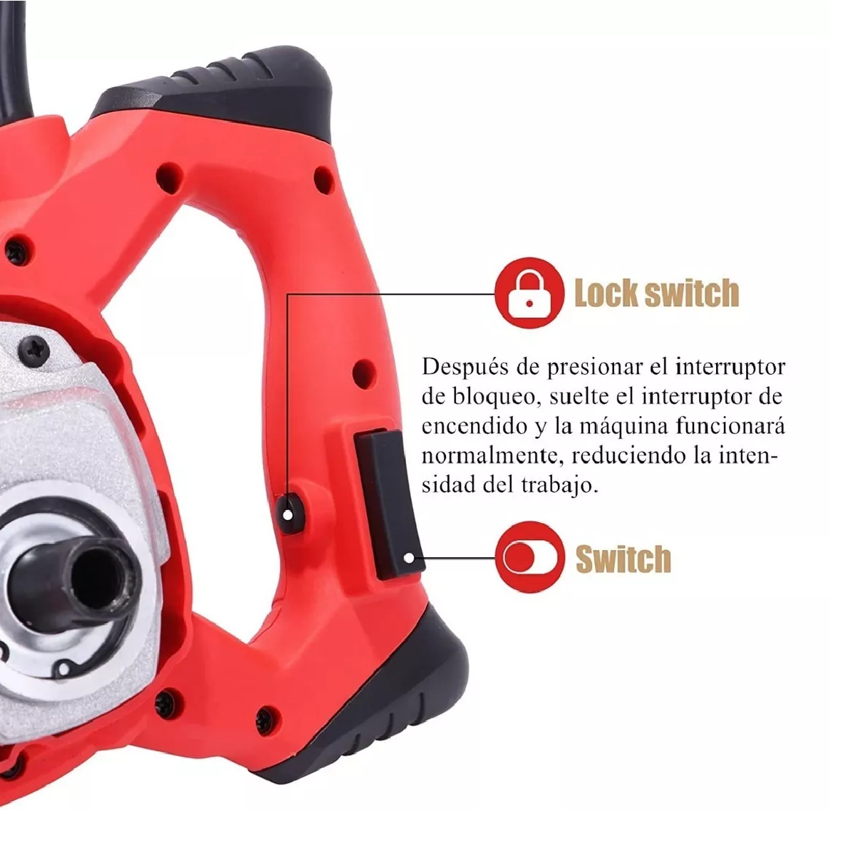 Mezcladora Eléctrica De Cemento/pintura Velocidad Ajustable