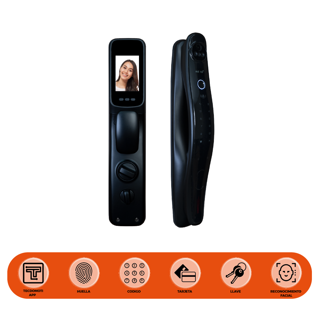 Cerradura Inteligente Digital Con Camara Tecdomoti |  Chapa Seguridad Eléctrica | Wifi app | Seguridad en casa 