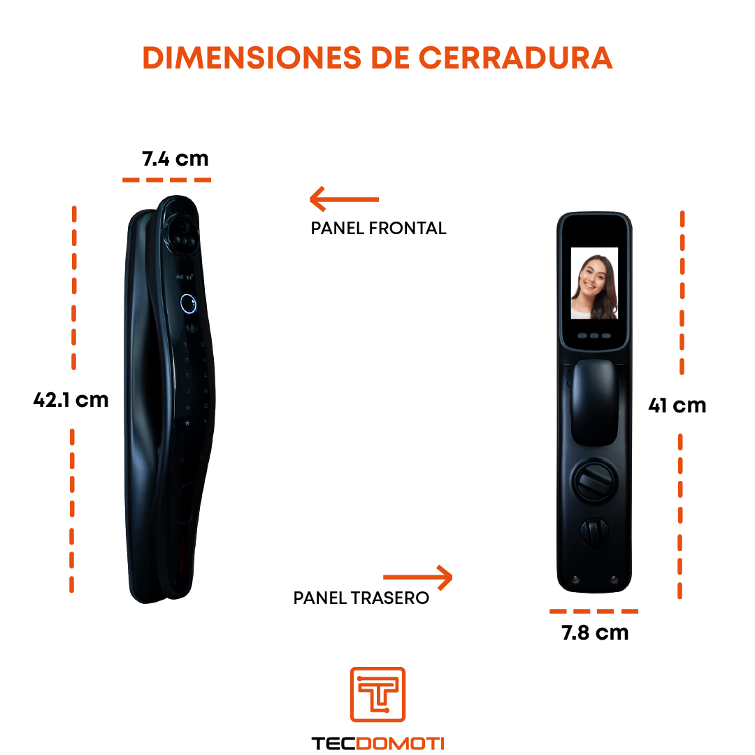 Cerradura Inteligente Digital Con Camara Tecdomoti |  Chapa Seguridad Eléctrica | Wifi app | Seguridad en casa 