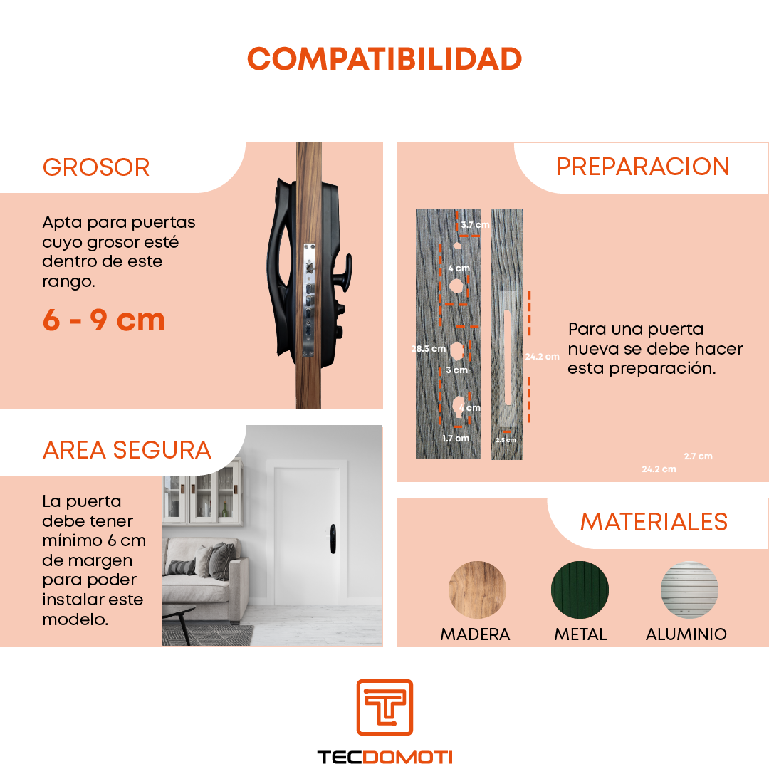 Cerradura Inteligente Digital Con Camara Tecdomoti |  Chapa Seguridad Eléctrica | Wifi app | Seguridad en casa 