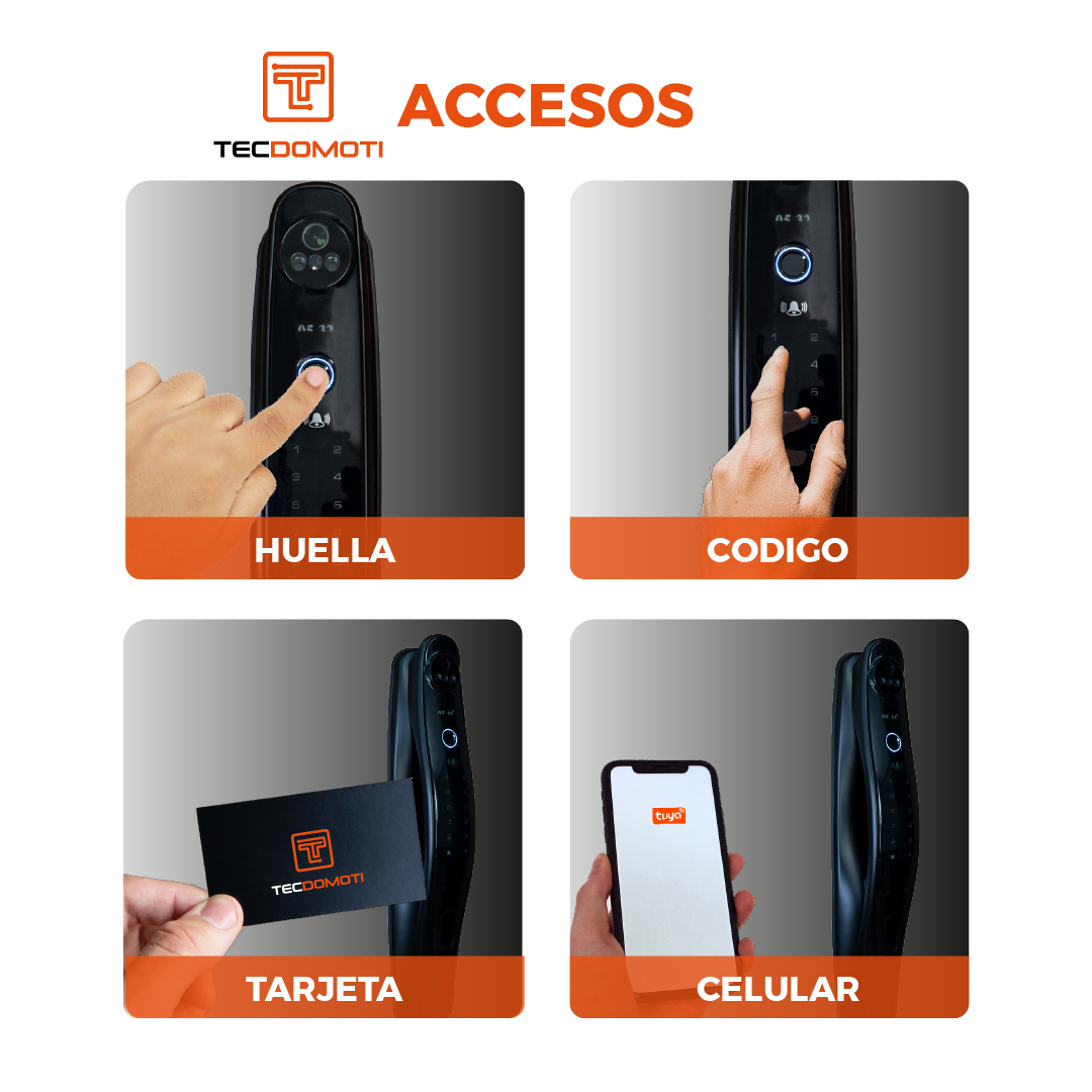 Cerradura Inteligente Digital Con Camara Tecdomoti |  Chapa Seguridad Eléctrica | Wifi app | Seguridad en casa 